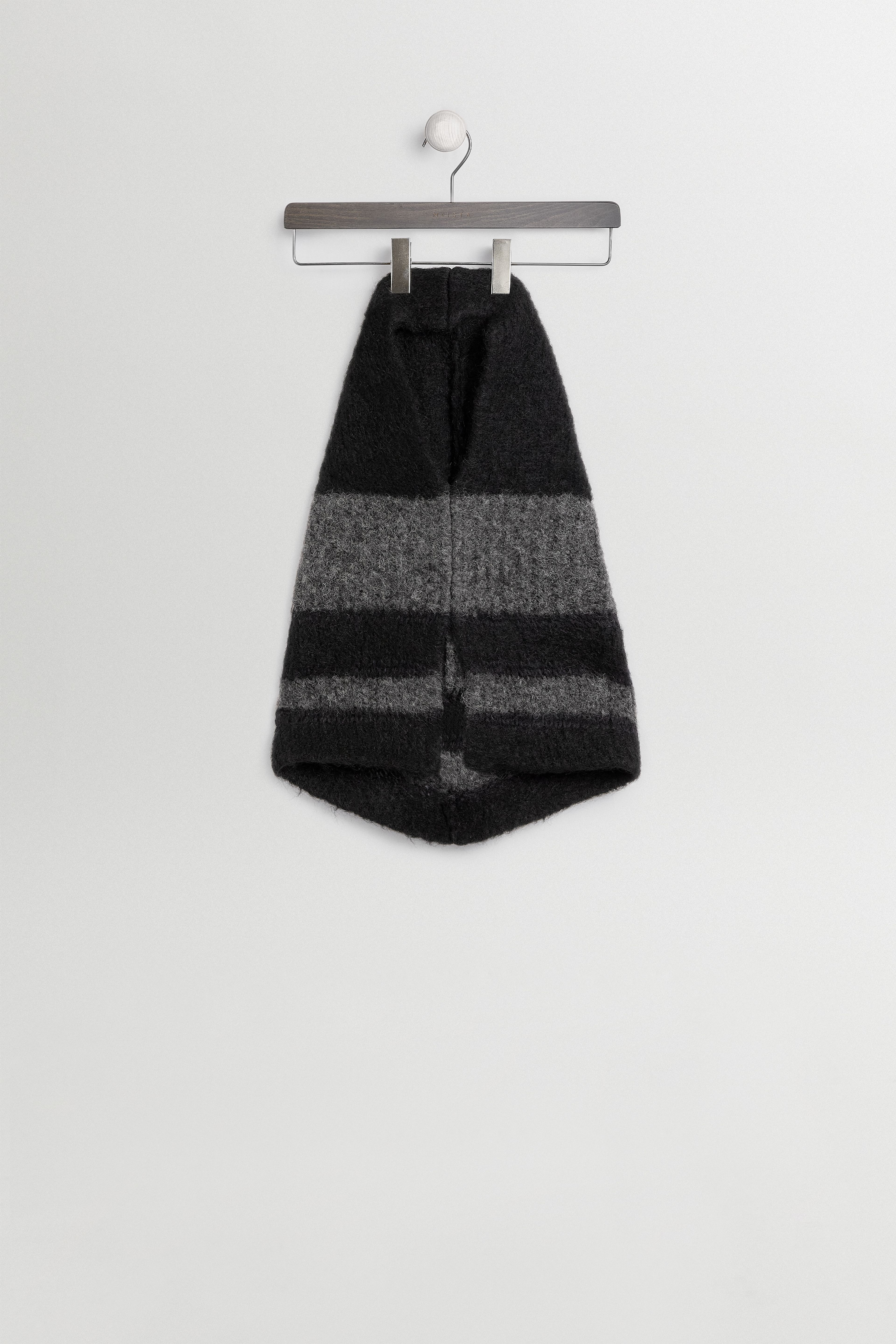 Mona Balaclava - Black Grey Fine Alpaca Knit | Miista | Designed & Handmade in Europe