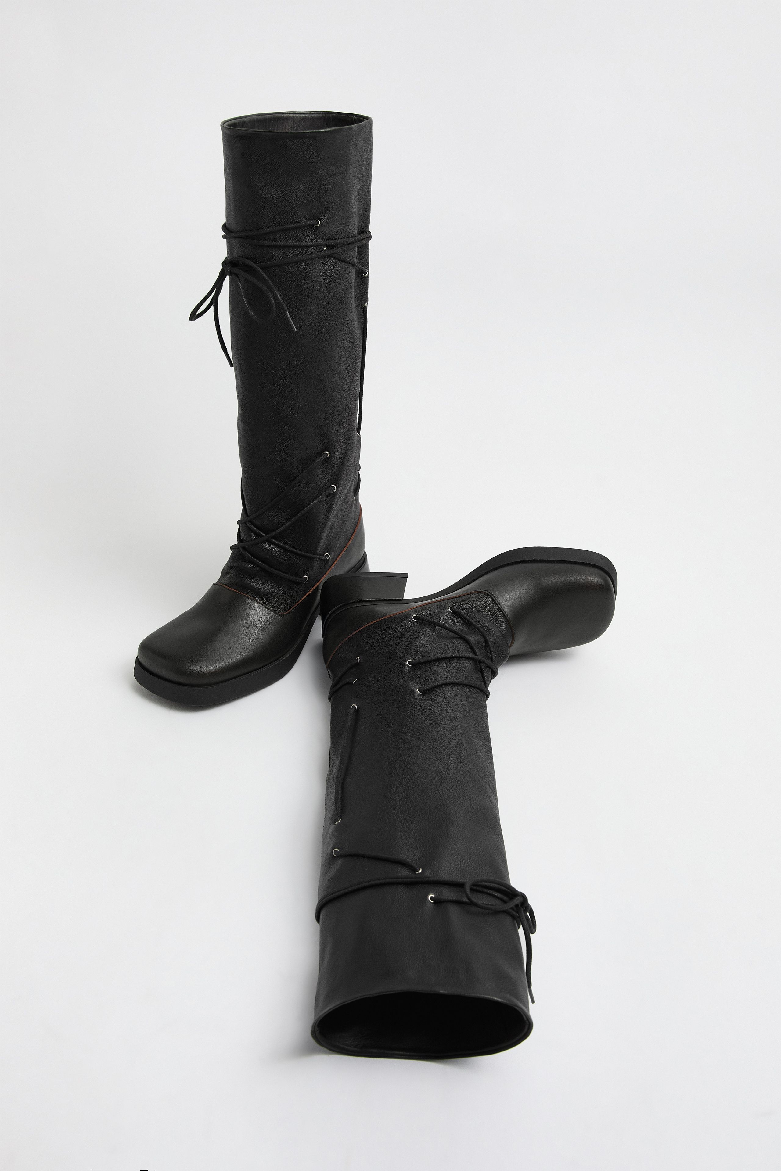 Alida Boots - Black Leather | Miista