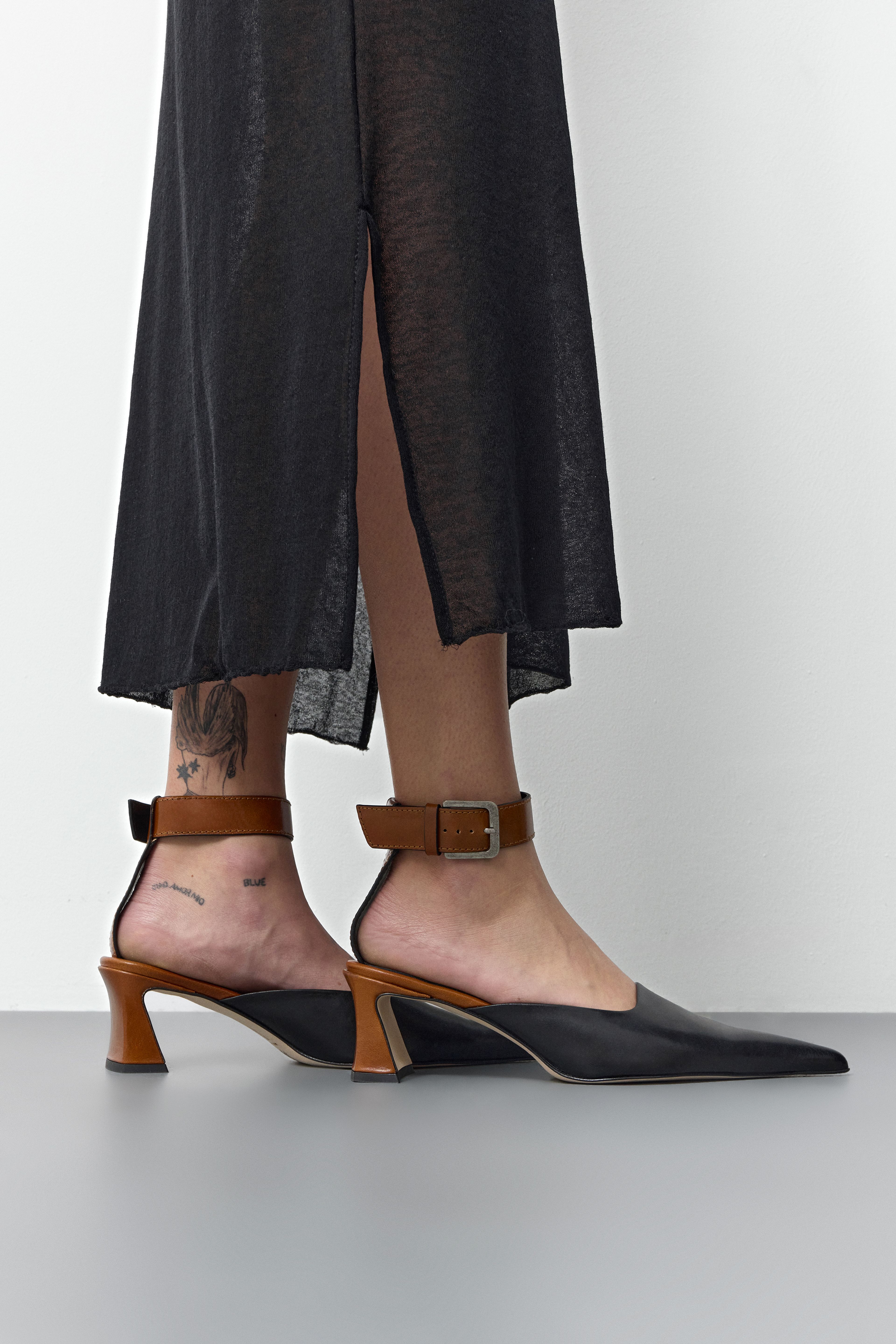 Qori Black Tan Ankle Strap Sandals | Miista | Designed & Handmade in Europe