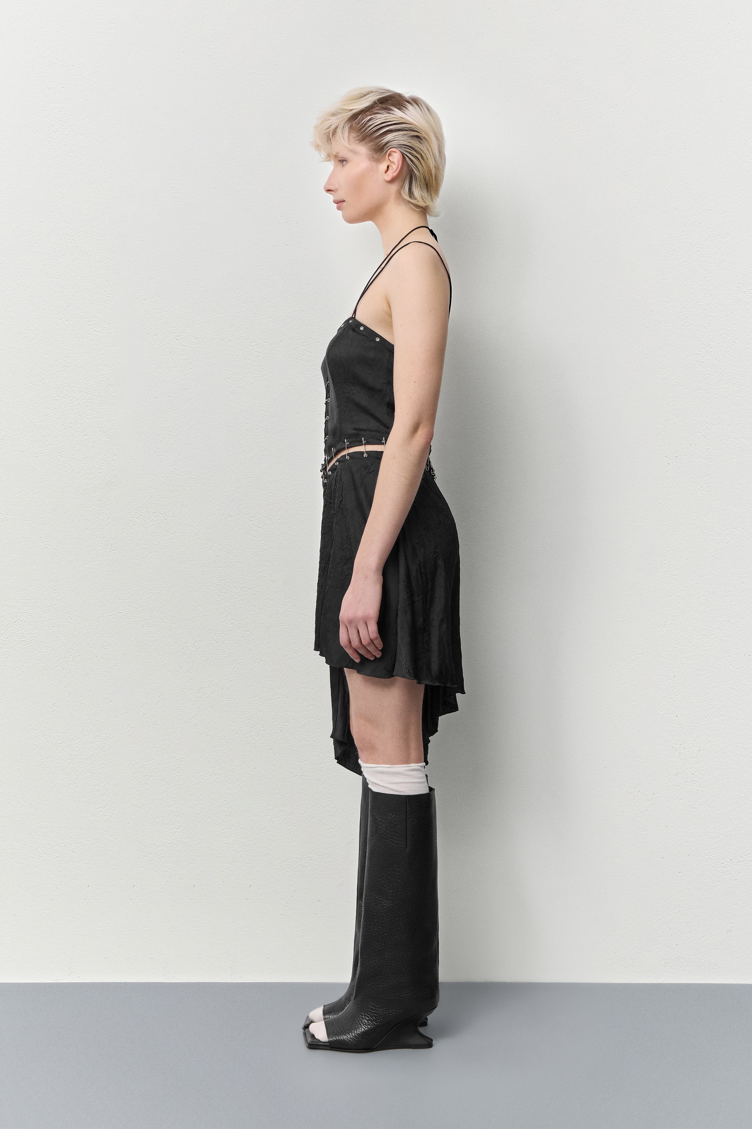 Lexxa Black Detachable Short Dress | Miista | Designed & Handmade in Europe