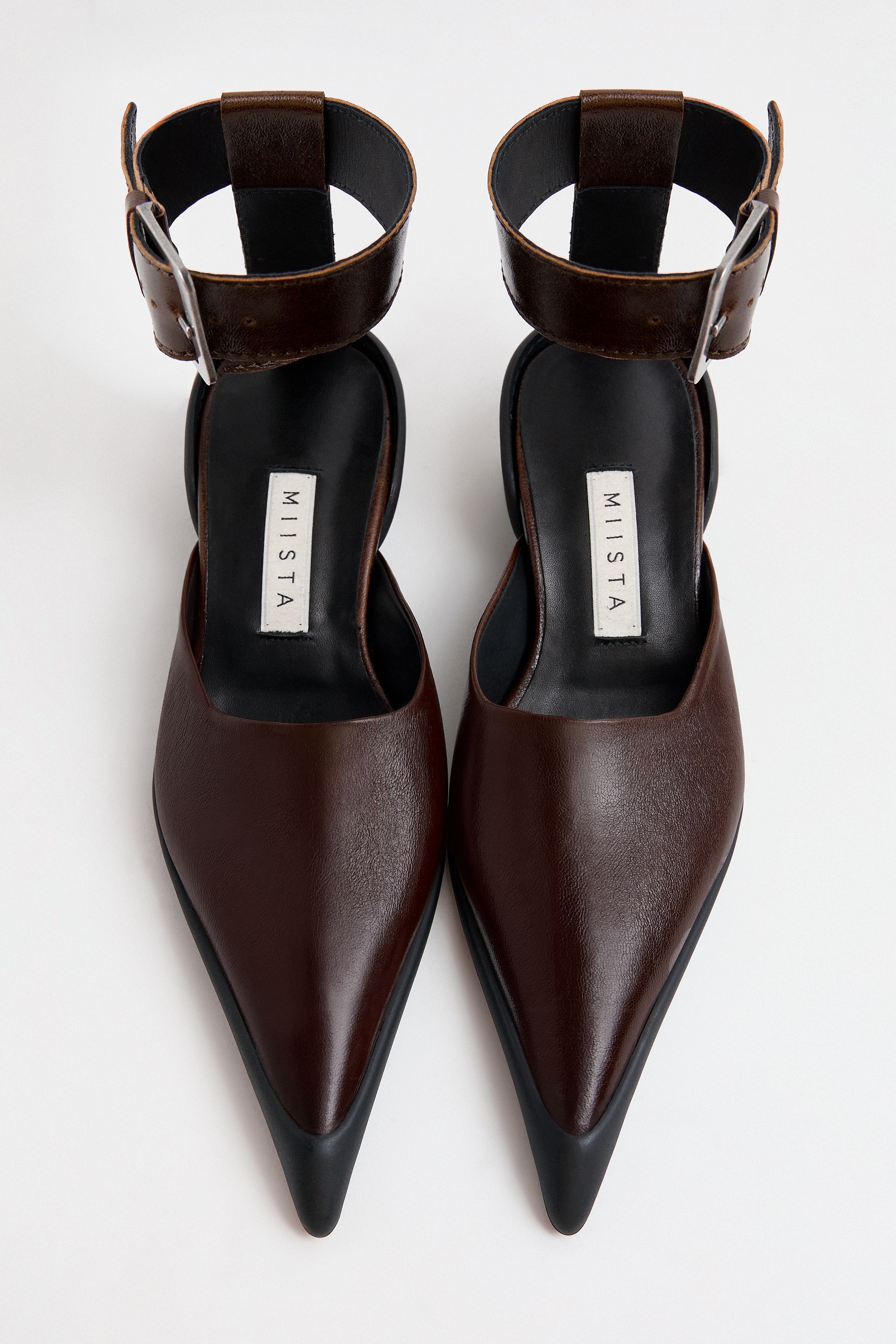 Talla Dark Brown Ankle Buckled Courts | Miista | Designed & Handmade in Europe
