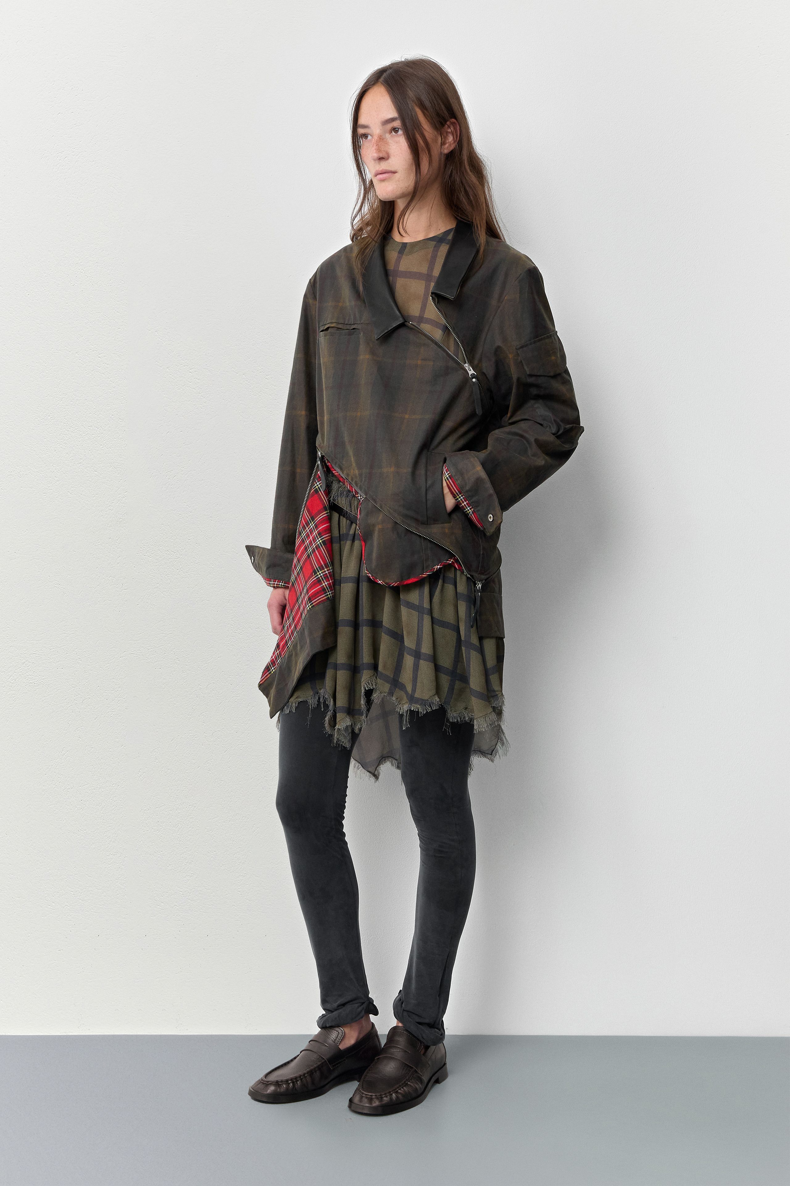 Marla Brown Checked Detachable Jacket | Miista | Designed & Handmade in Europe
