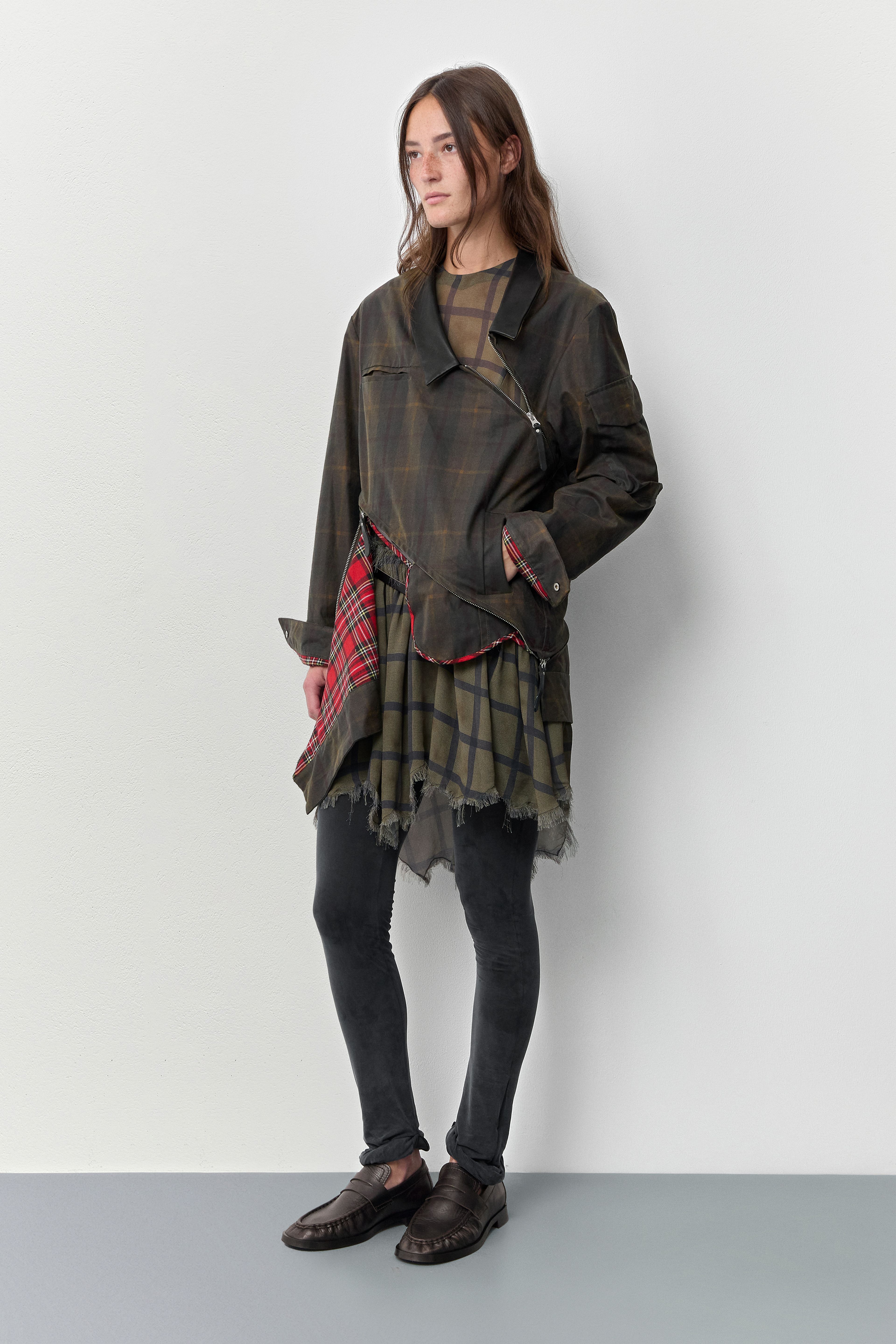 Marla Brown Checked Detachable Jacket | Miista | Designed & Handmade in Europe
