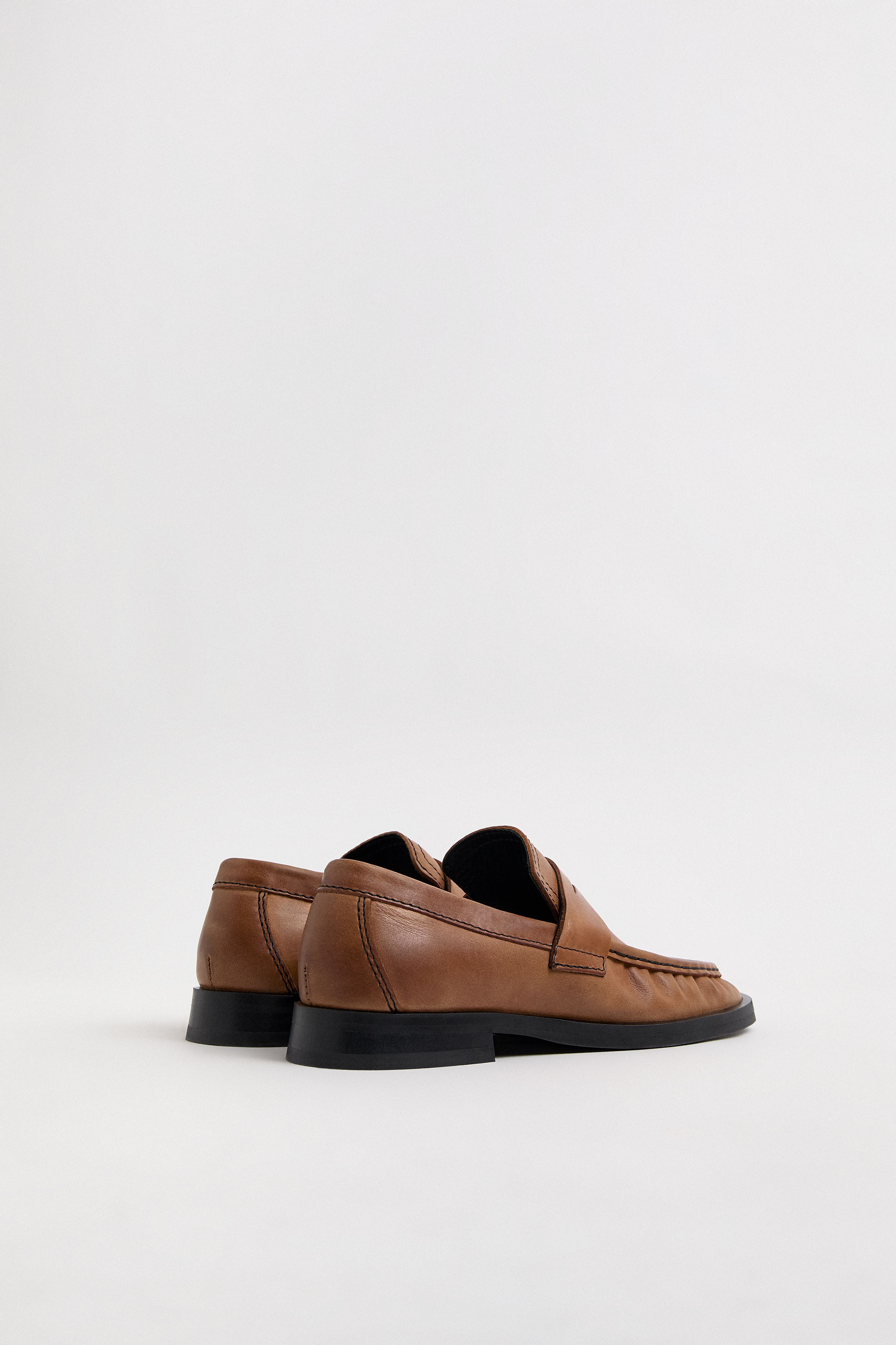 Zita Loafers - Tan Leather Black Stitching | Miista | Designed & Handmade in Europe