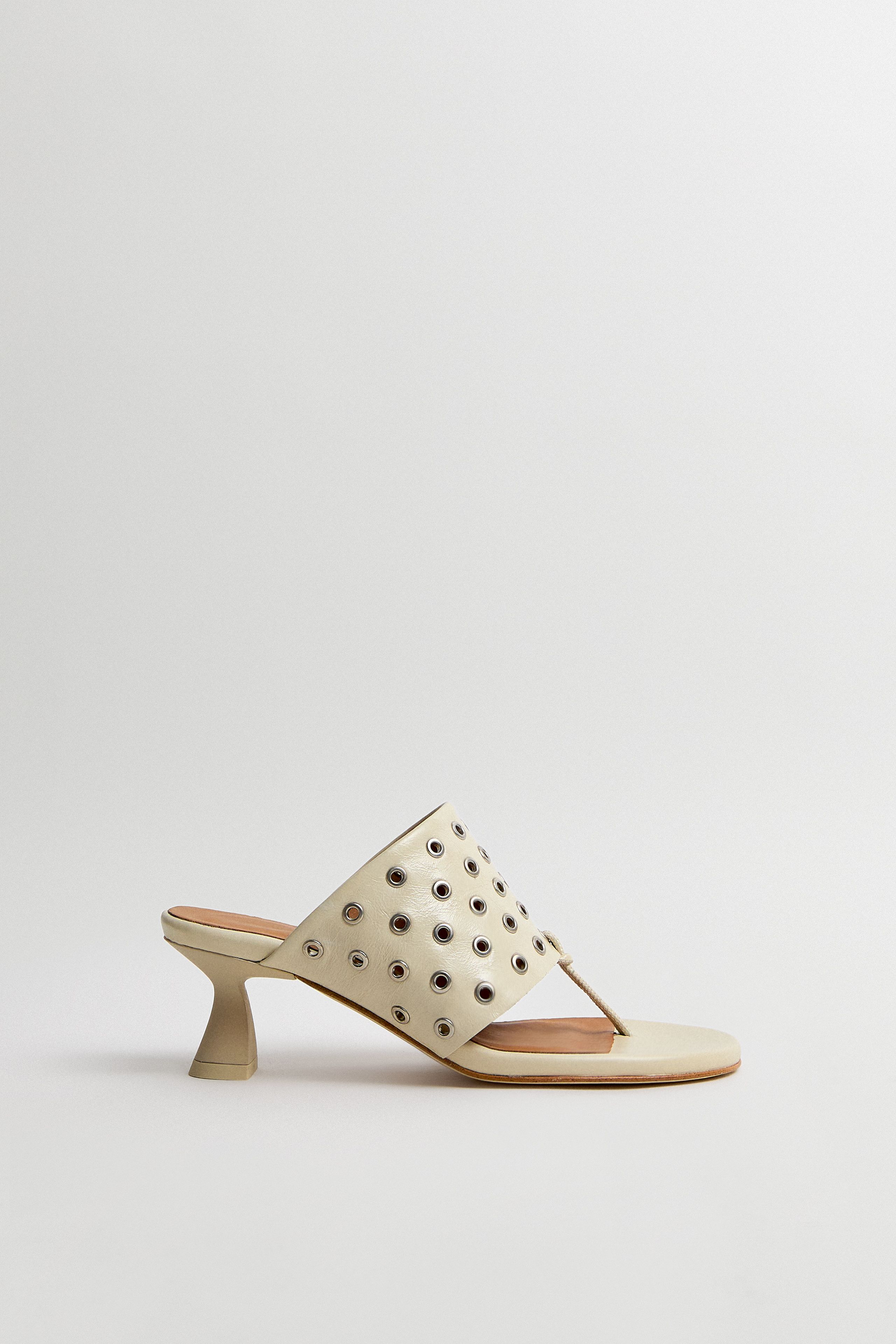 Cedella Cream Eyelets Sandals | Miista | Designed & Handmade in Europe