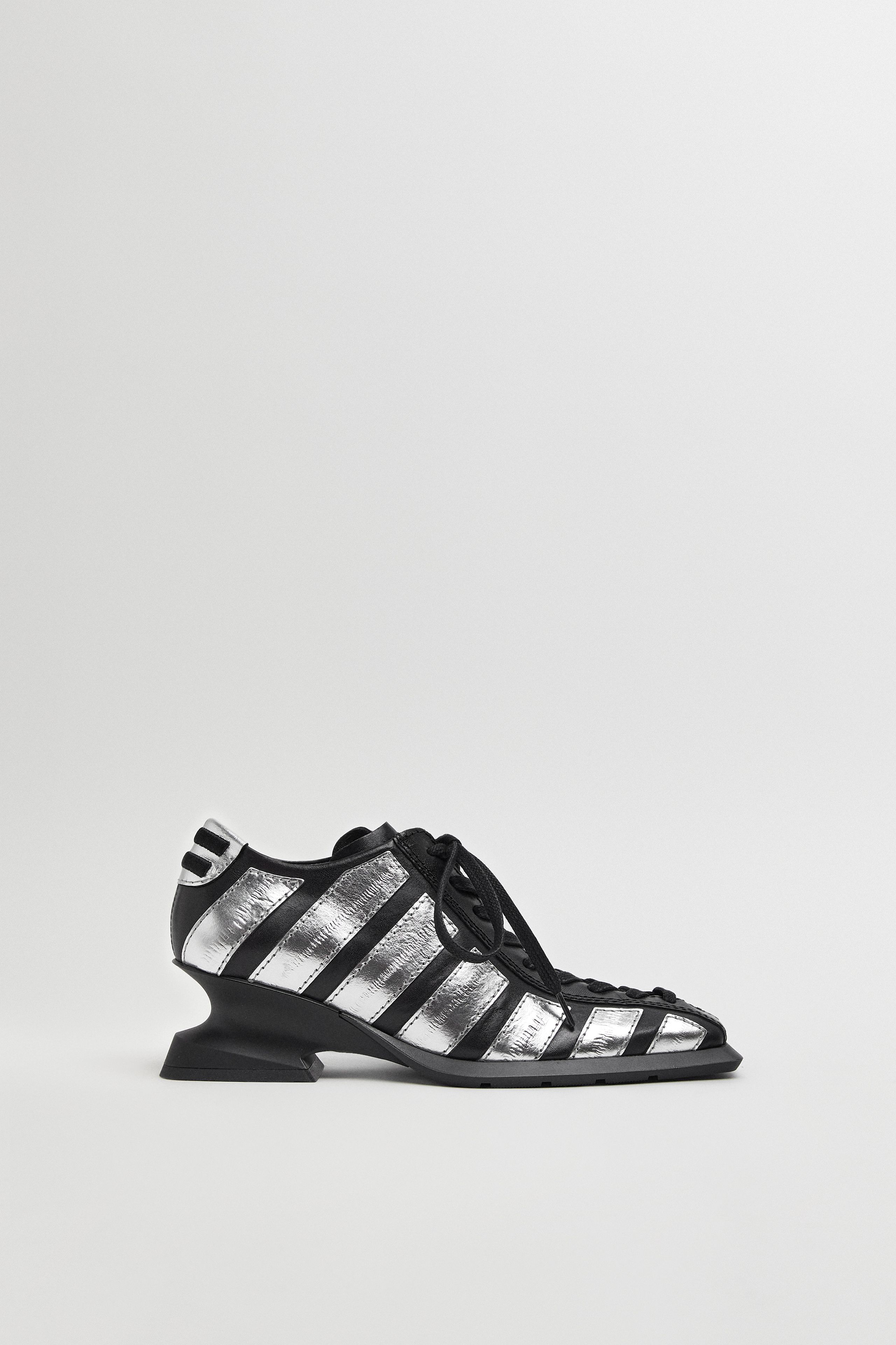 Goldie Silver Wedge Black Sneakers | Designed & Handmade in Europe