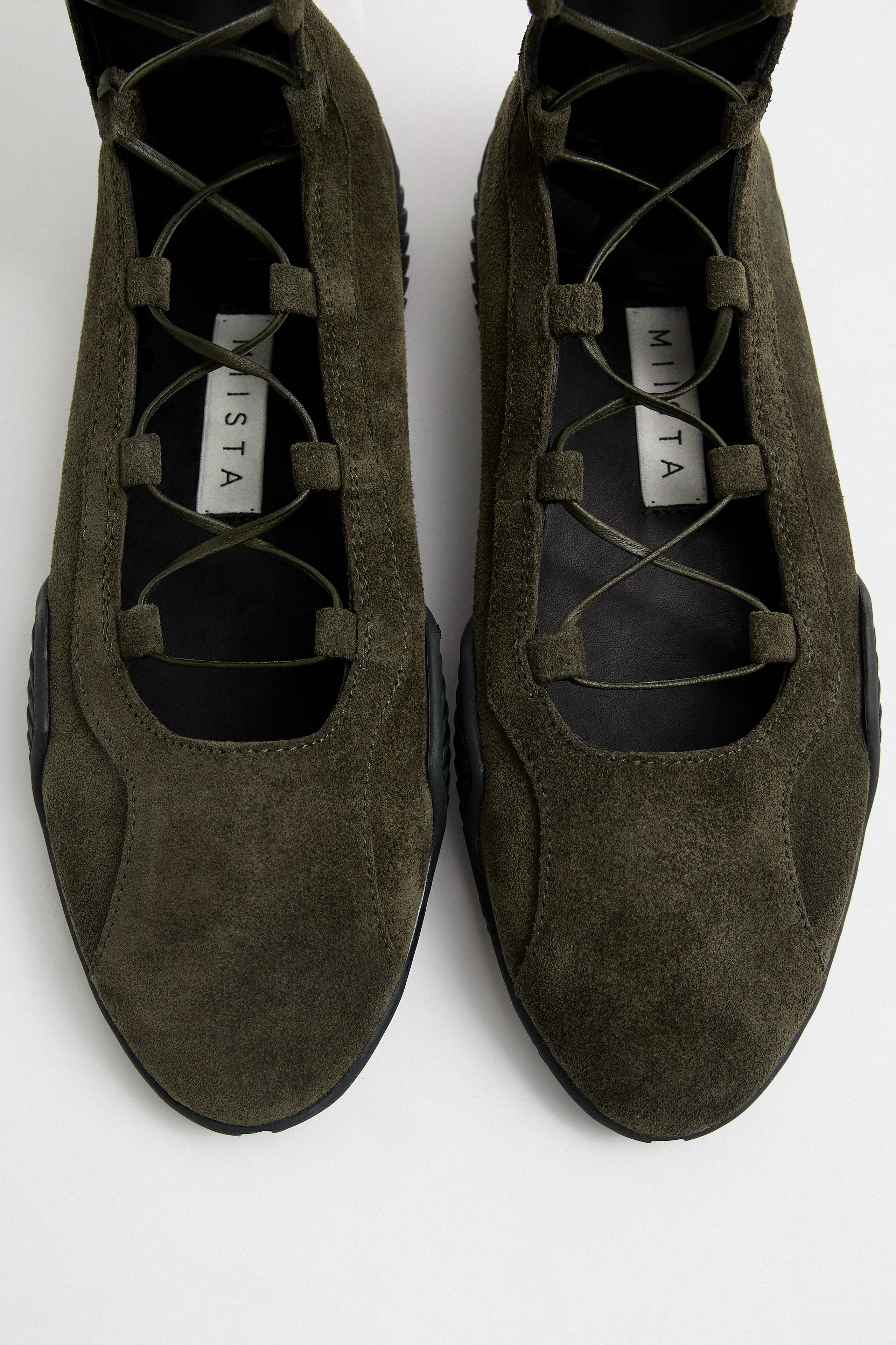 Mathilda Khaki Gladiator Ballerinas | Miista | Designed & Handmade in Europe