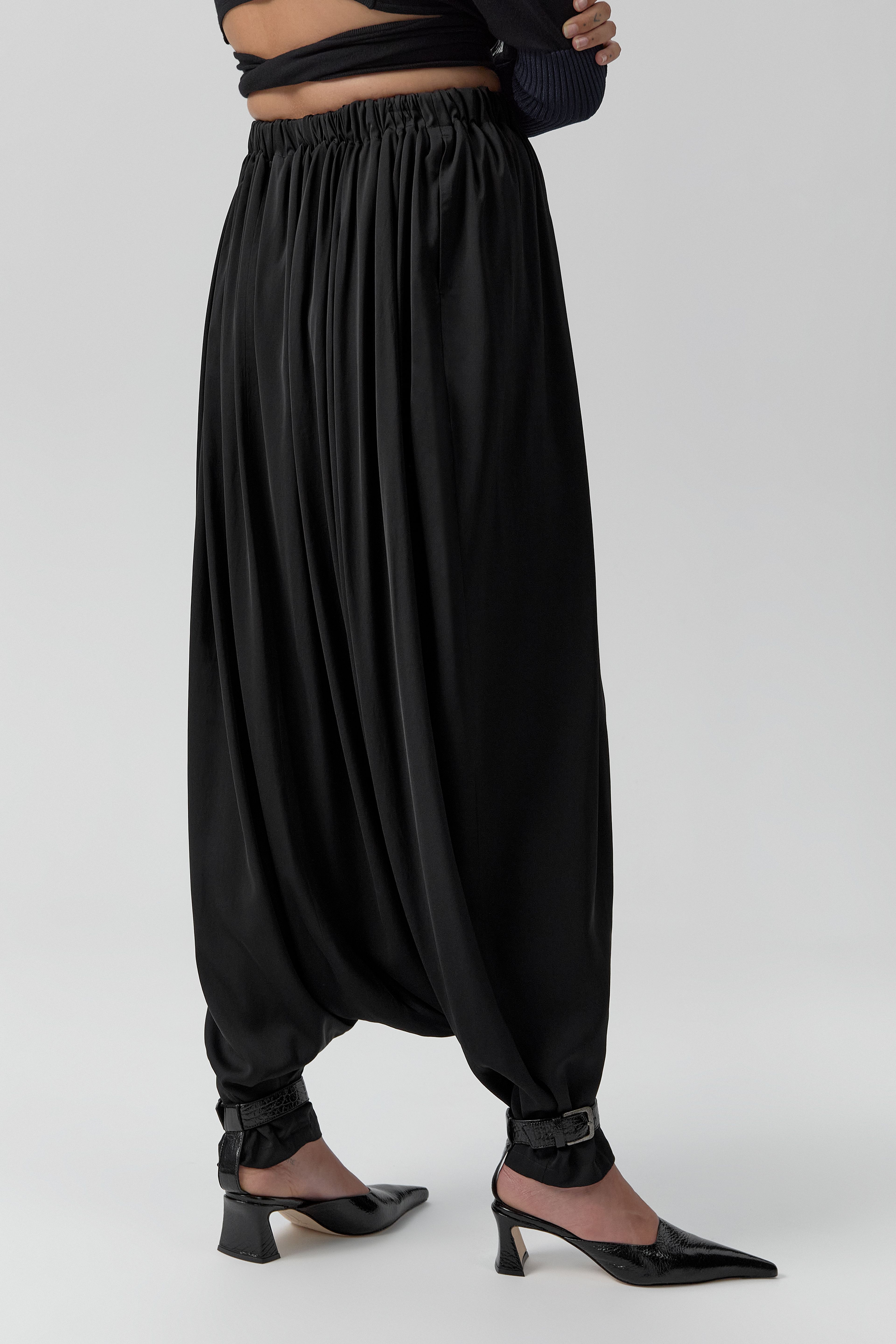 Gina Trousers - Washed Black Cupro | Miista | Designed & Handmade in Europe