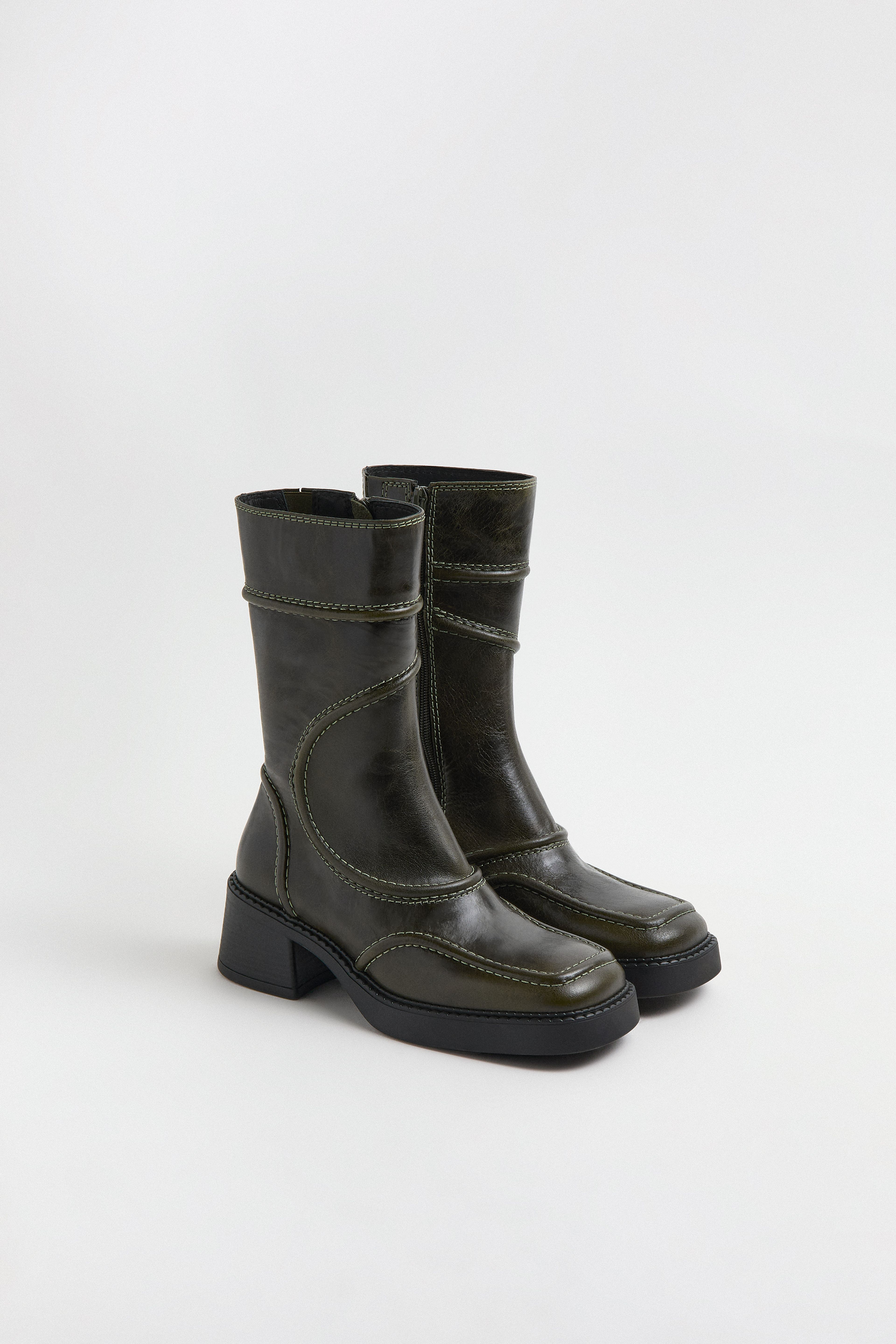 Malene Boots - Khaki Leather | Miista | Designed & Handmade in Europe