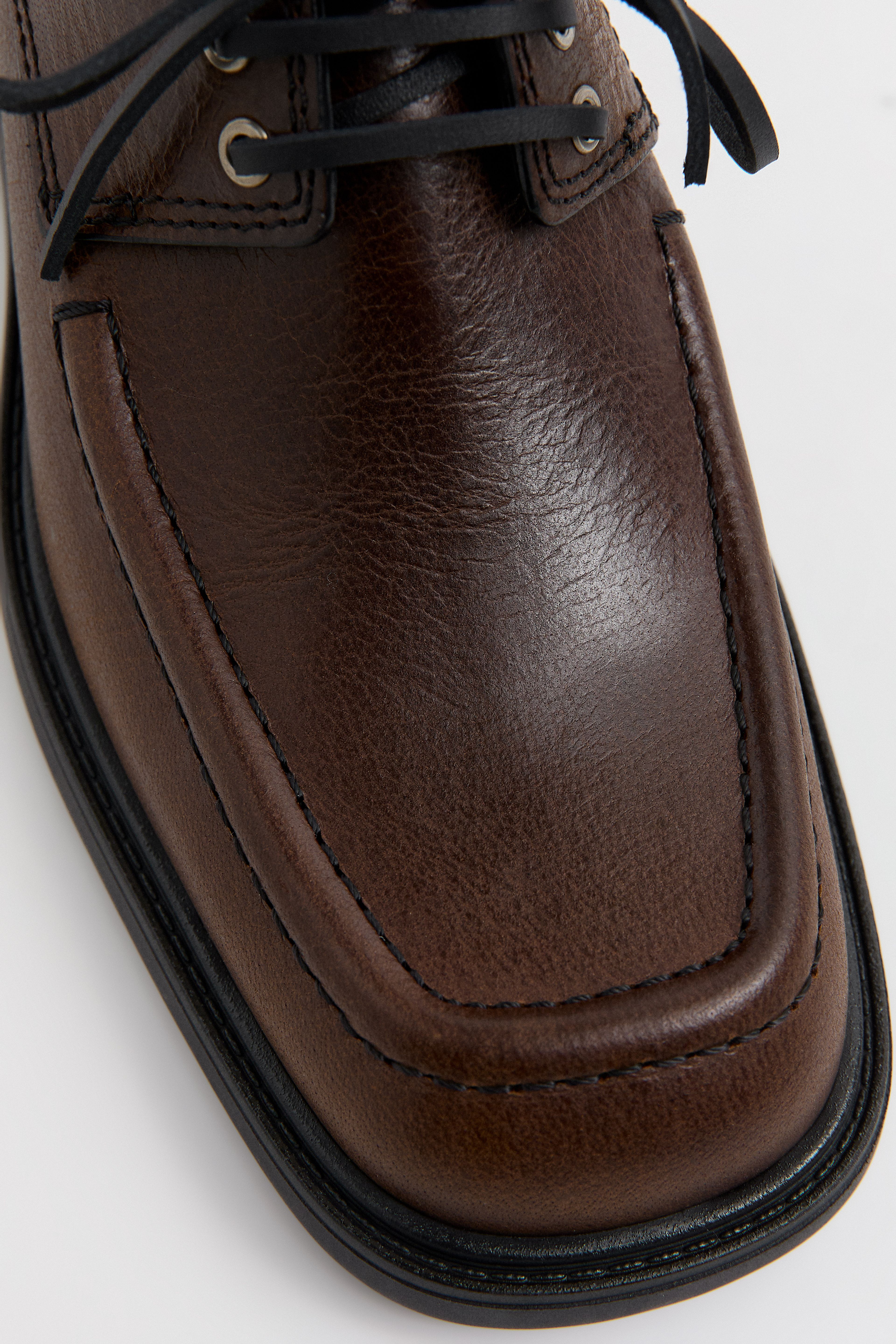 Karolien Loafers - Tan Black Leather Derby | Miista | Designed & Handmade in Europe