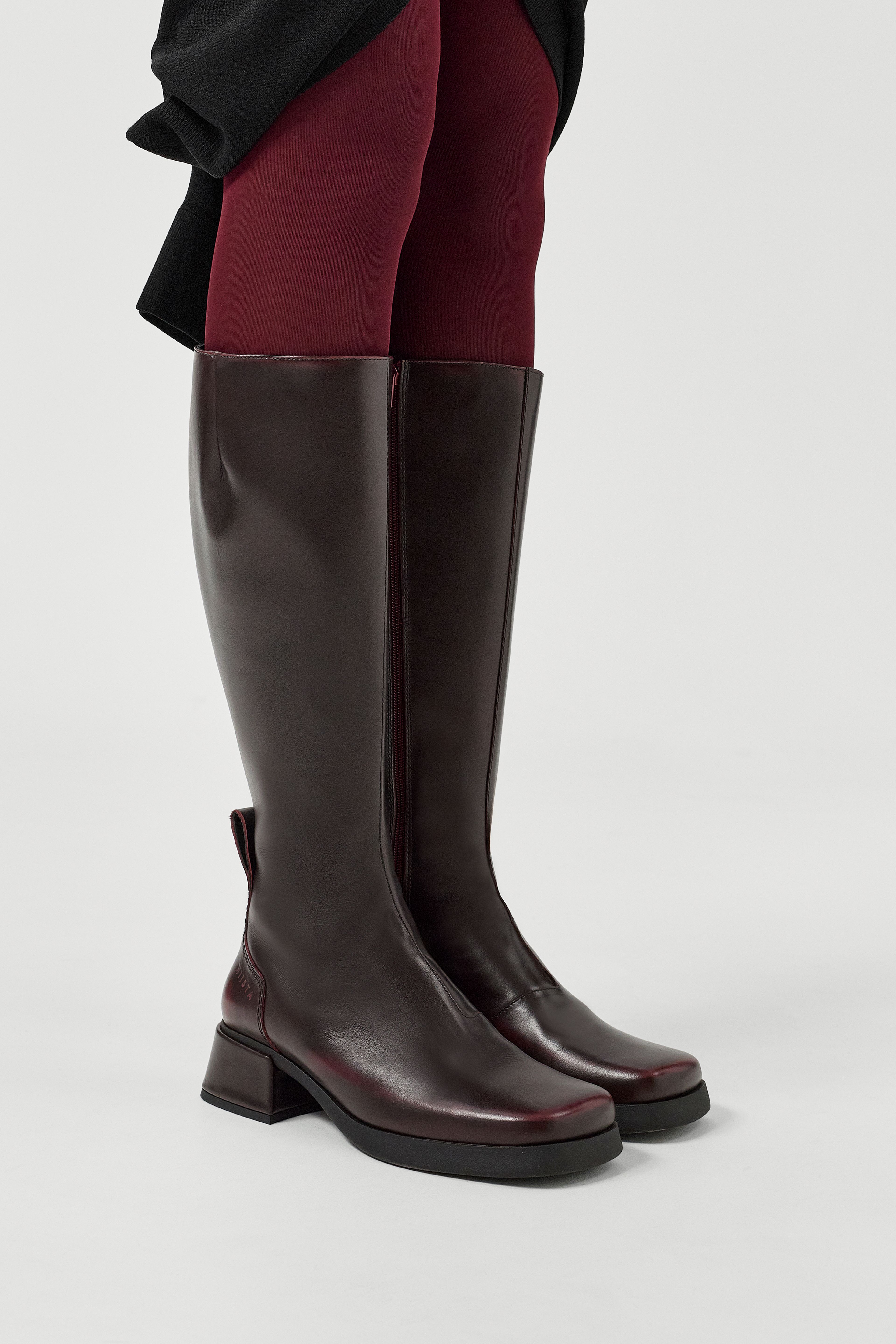 Brunildha Boots - Burgundy Shiny Leather | Miista | Designed & Handmade in Europe