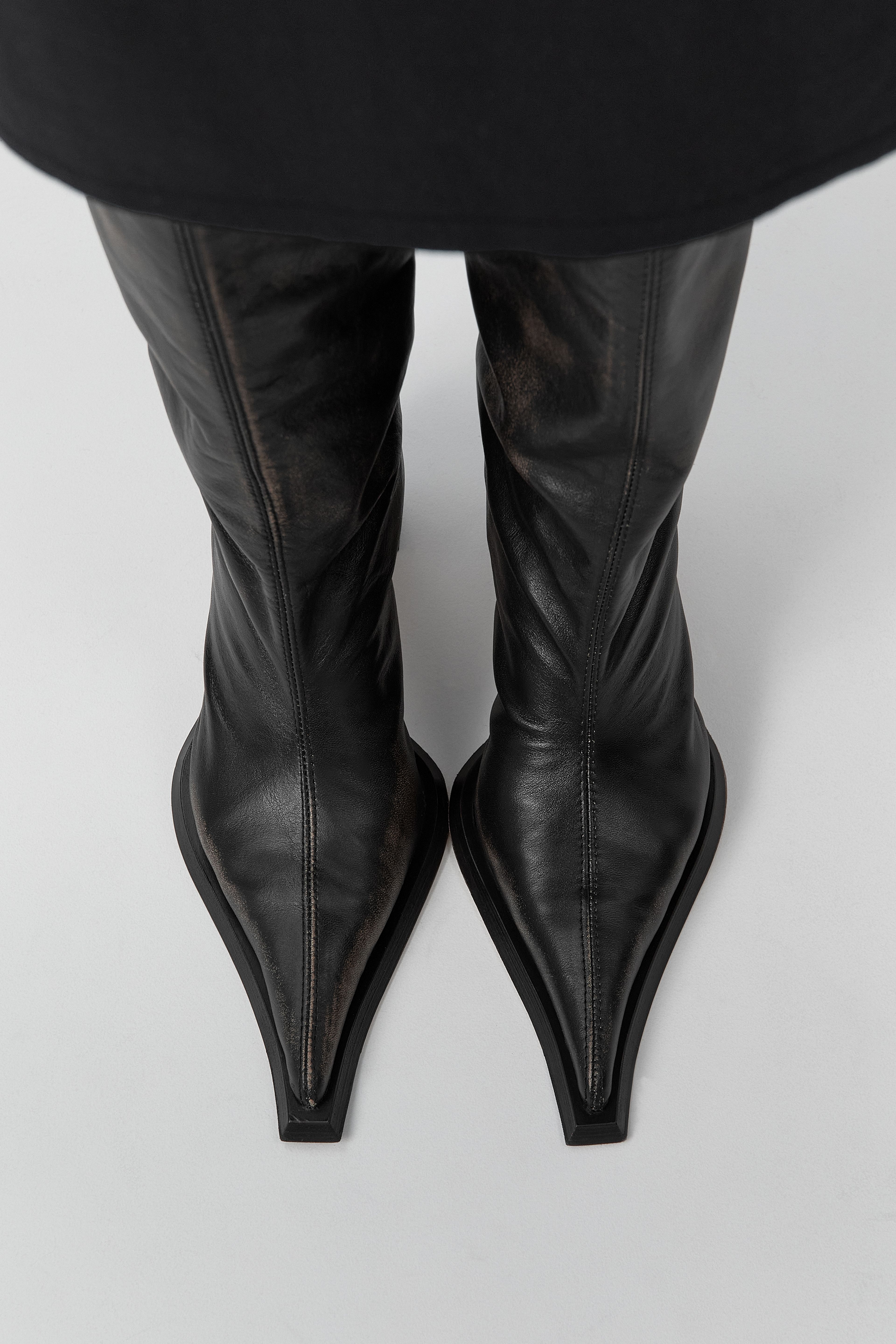 Charlene Boots - Black Brush Off Leather | Miista | Designed & Handmade in Europe