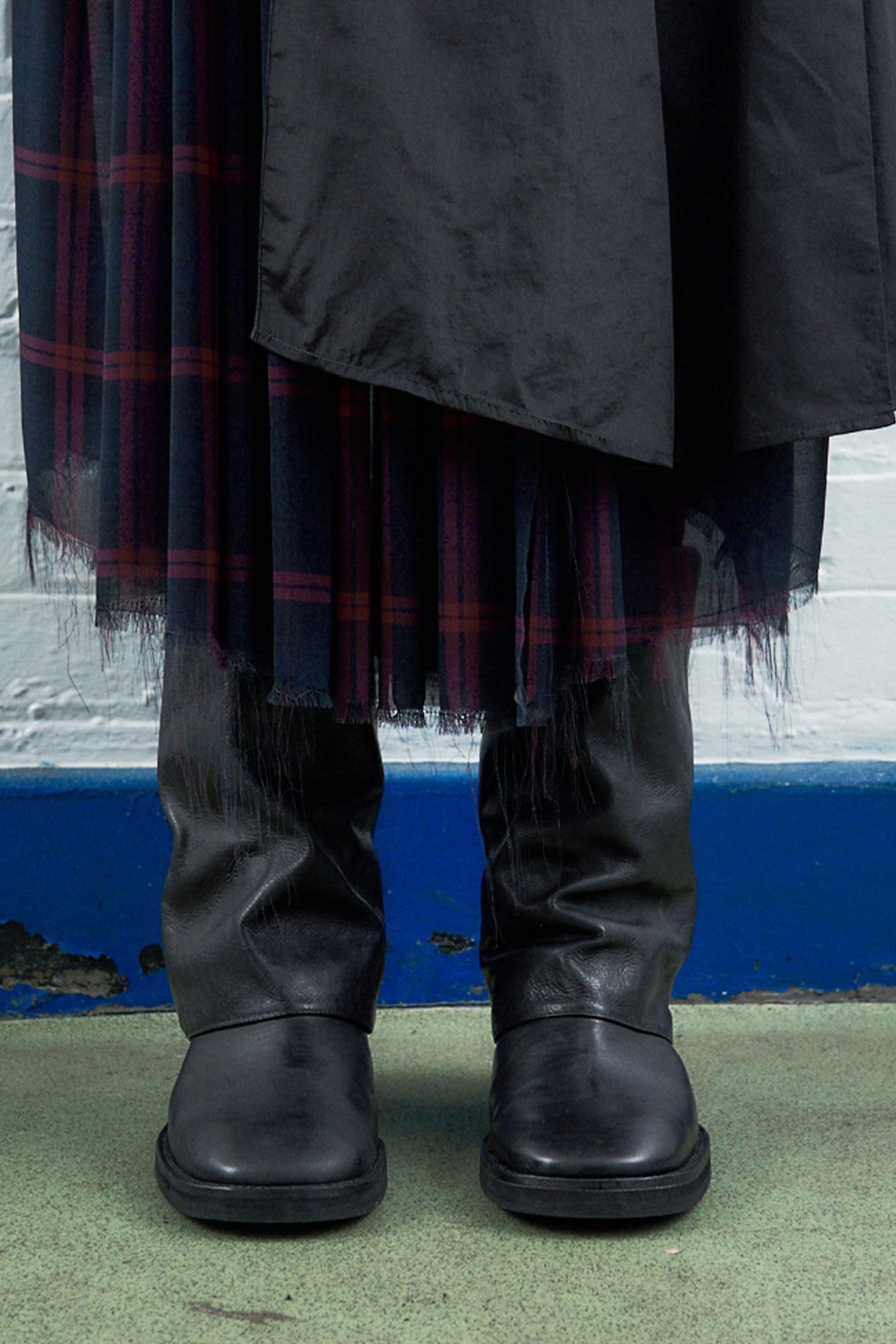 Arden Black Ankle Fold Over Boots | Designed & Handmade in Europe