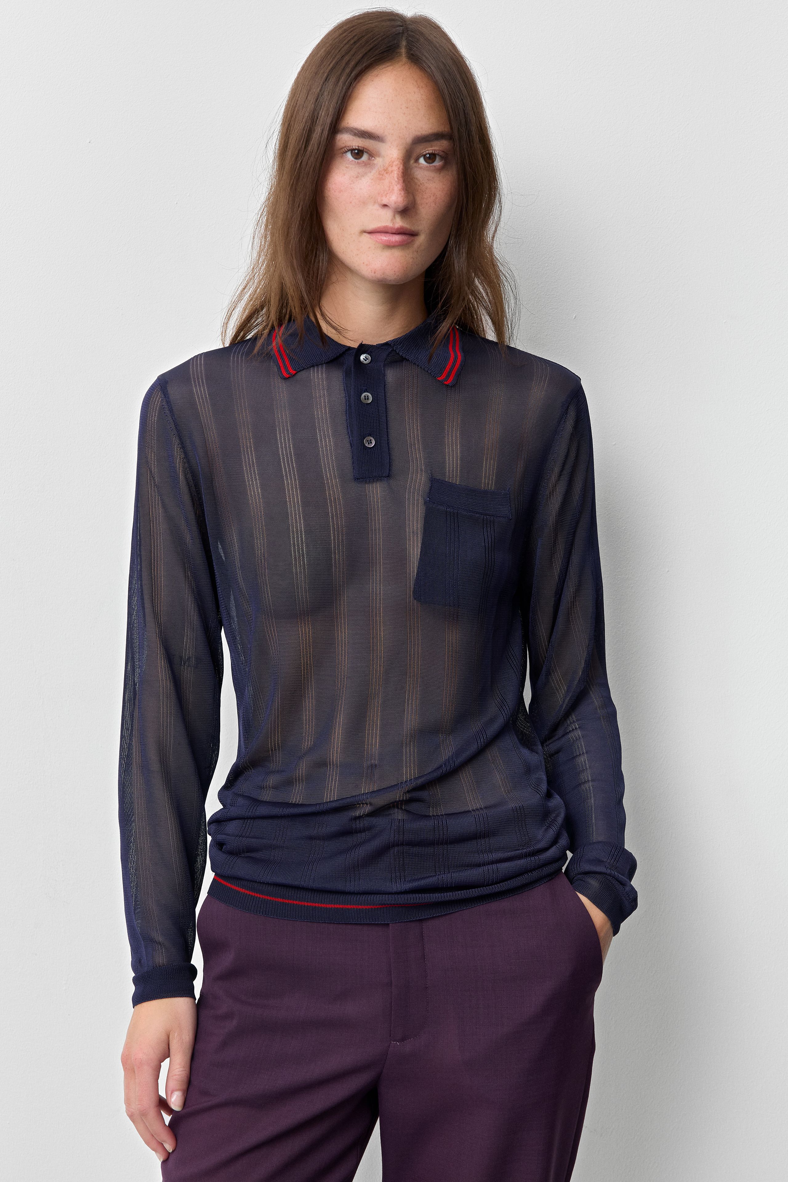 Rufa Jumper - Navy Ribbed Knit | Miista
