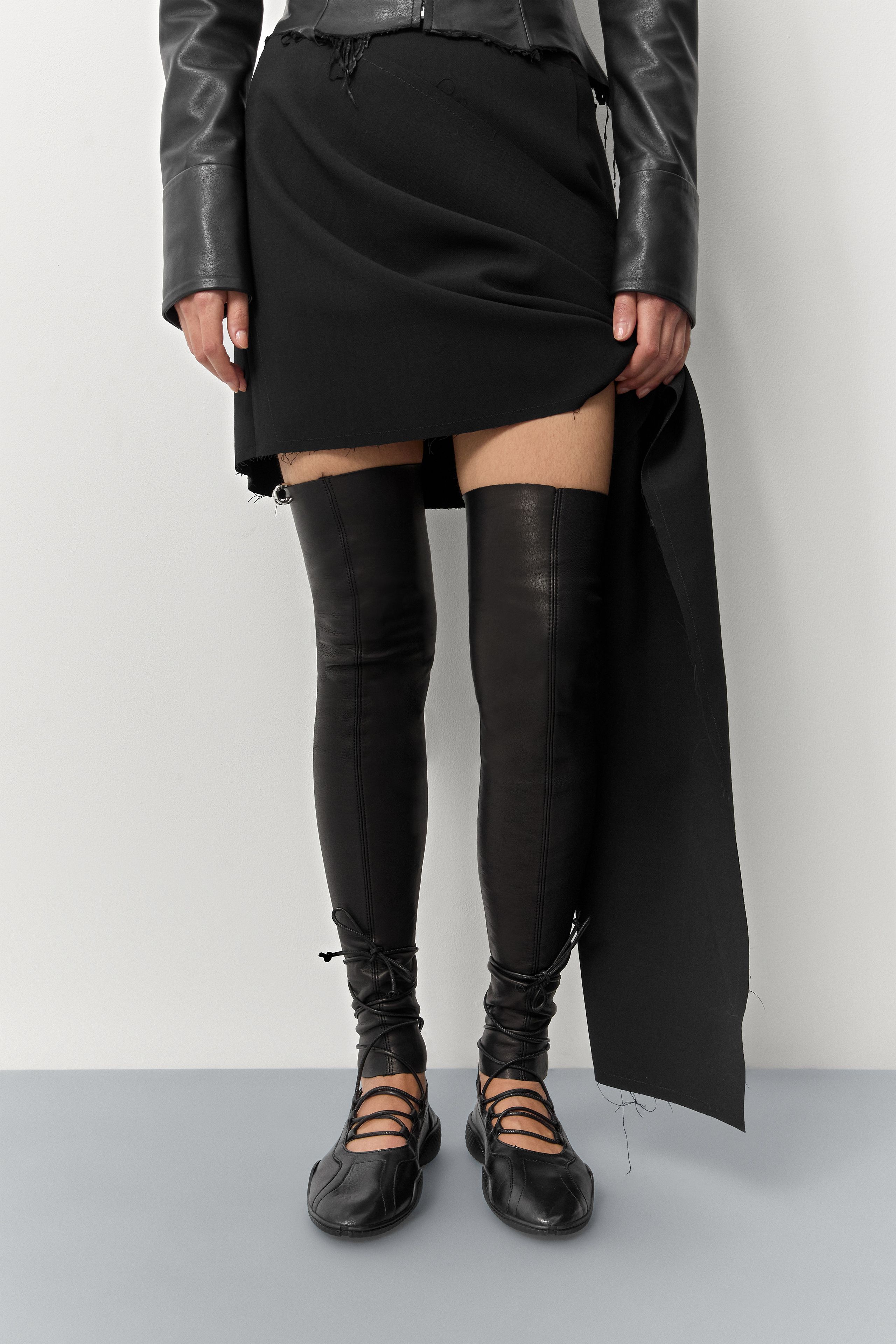 Kephri Leather Legs - Black Leather | Miista