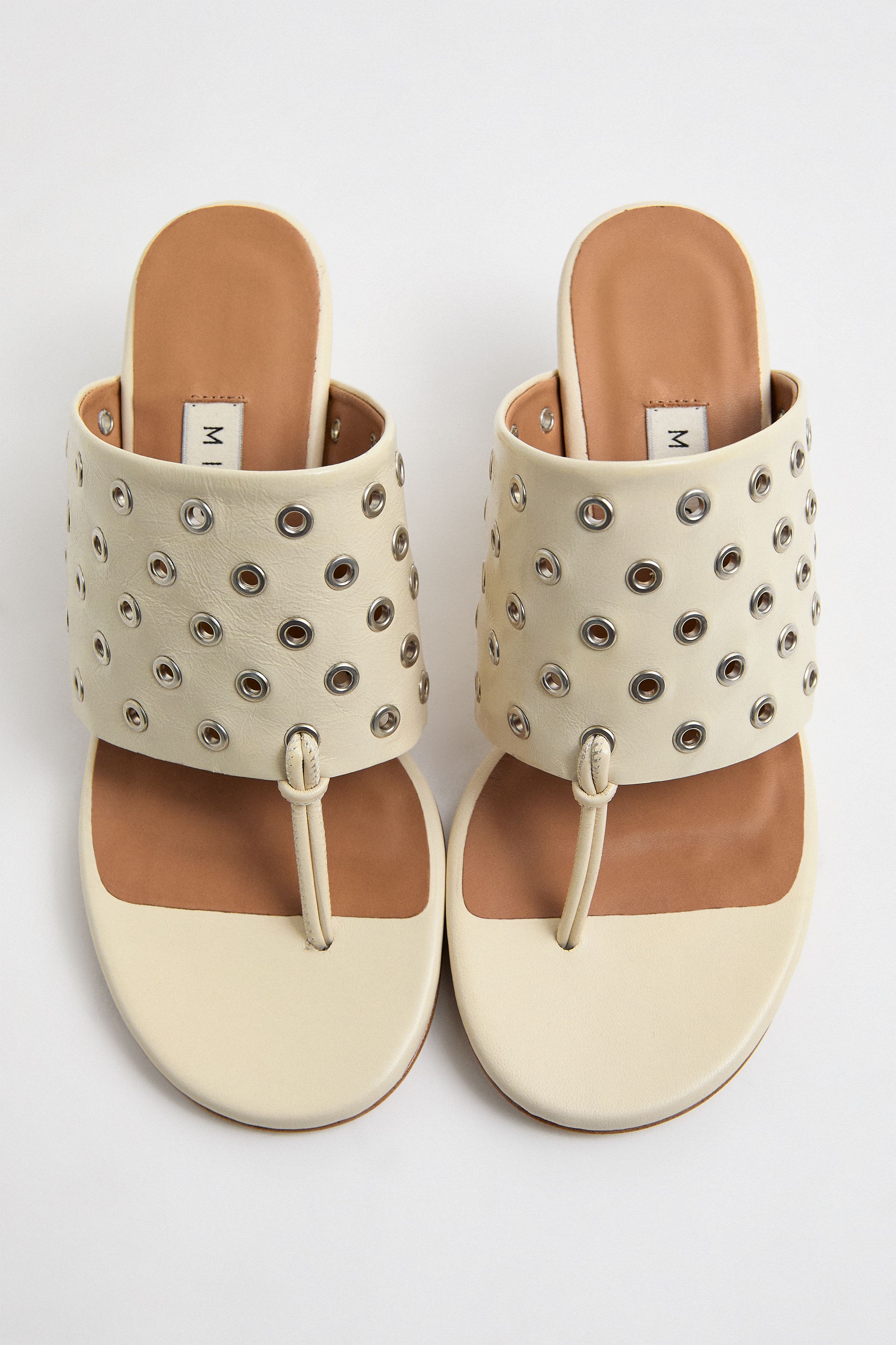 Cedella Cream Eyelets Sandals | Miista | Designed & Handmade in Europe