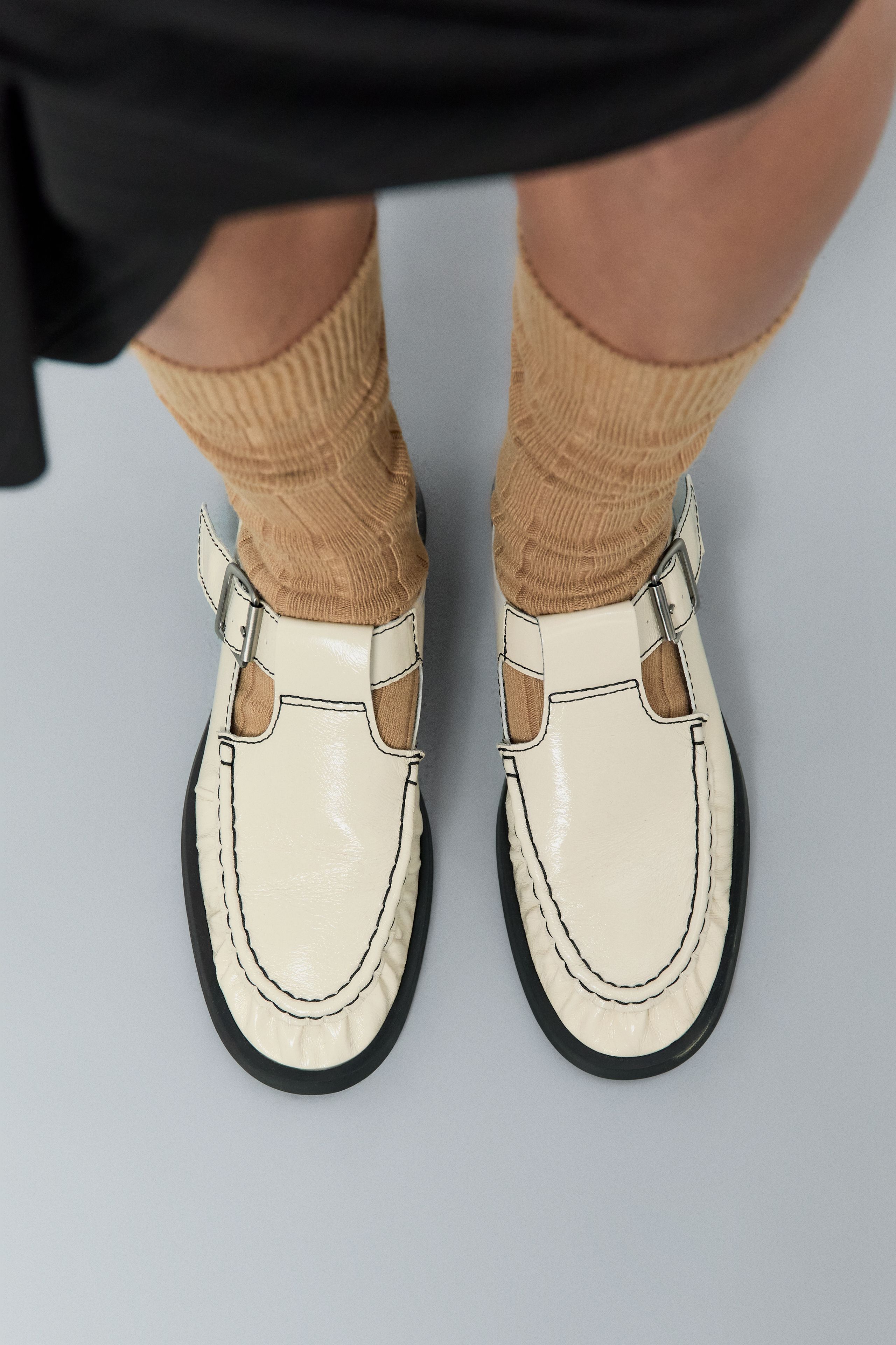 Gianna Mules - Cream Leather | Miista