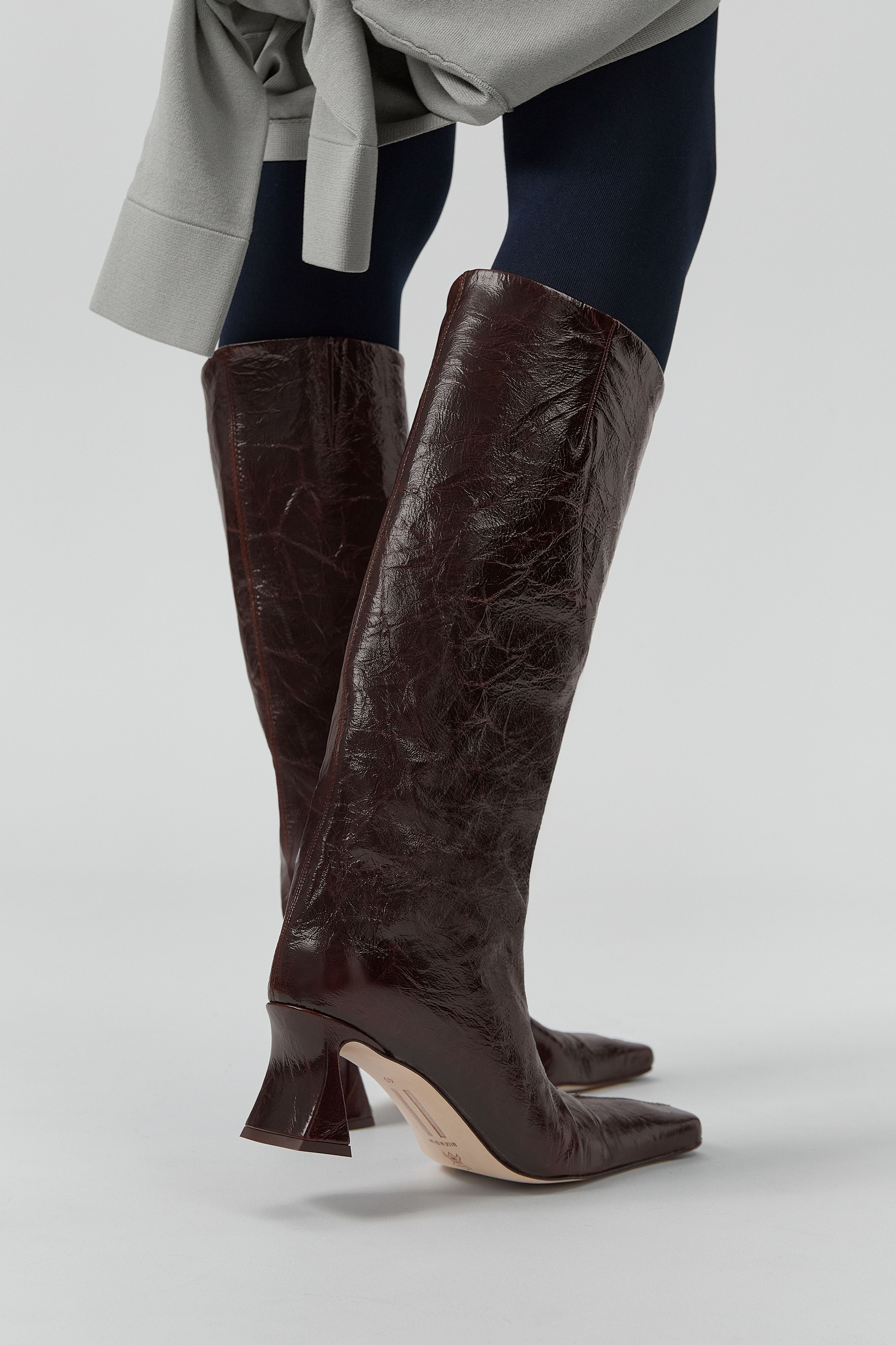 Bluma Boots - Brown Crinkle Leather | Miista | Designed & Handmade in Europe