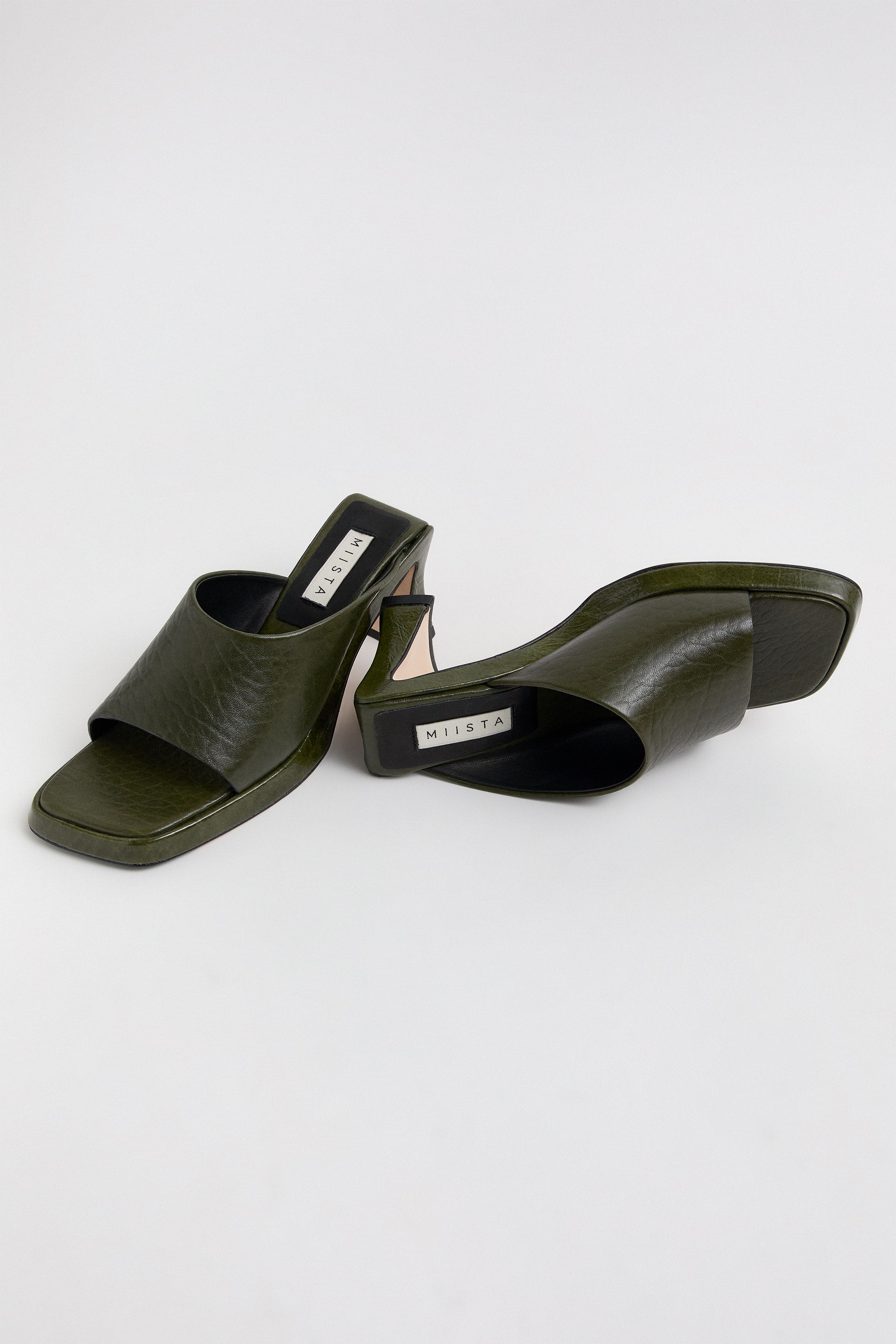  Sonali Khaki Asymmetric Sandals | Miista | Designed & Handmade in Europe
