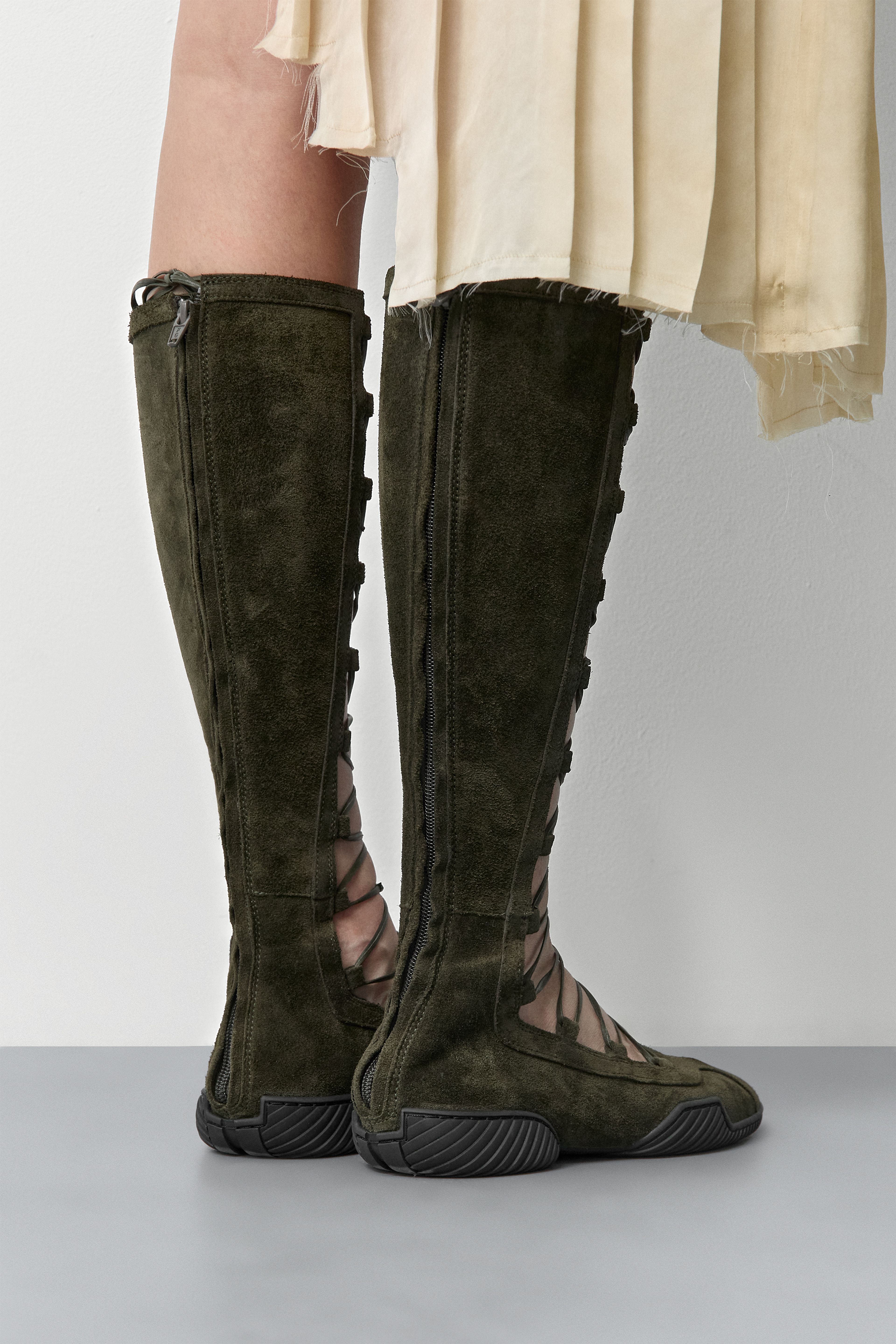 Mathilda Khaki Gladiator Ballerinas | Miista | Designed & Handmade in Europe