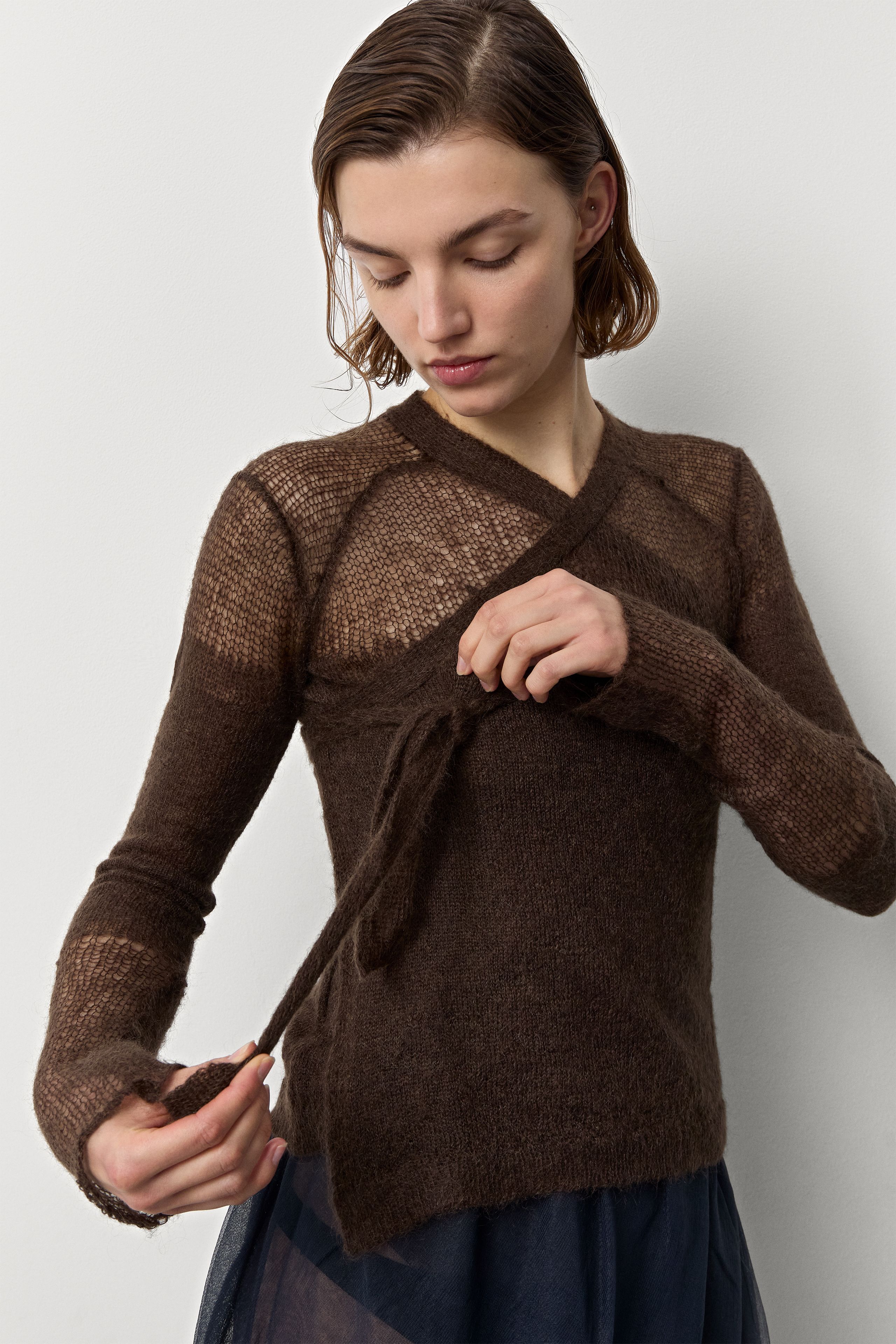 Helen Cardigan - Brown Mohair | Miista