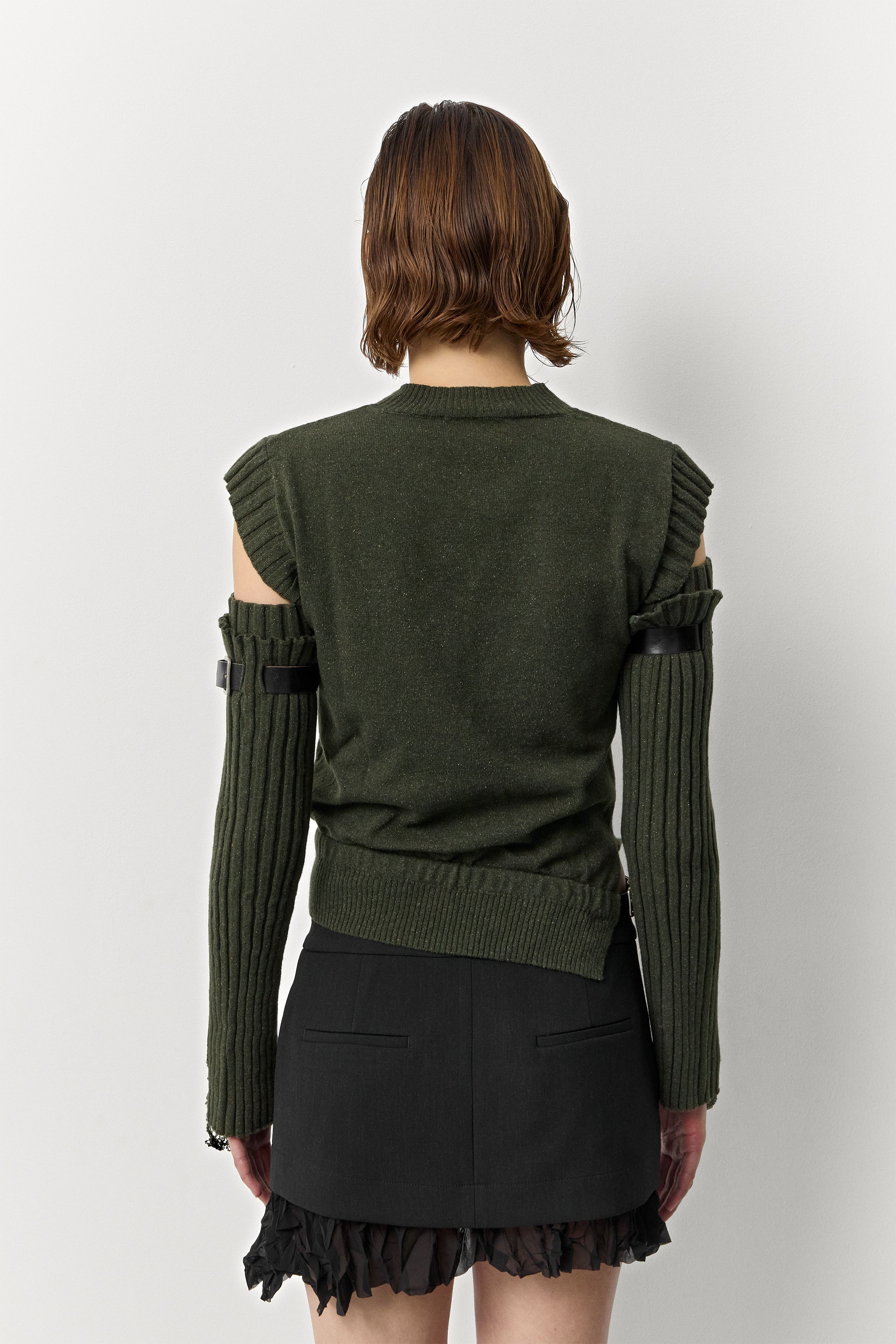 Cora Vest - Khaki Cashmere Wool Blend | Miista