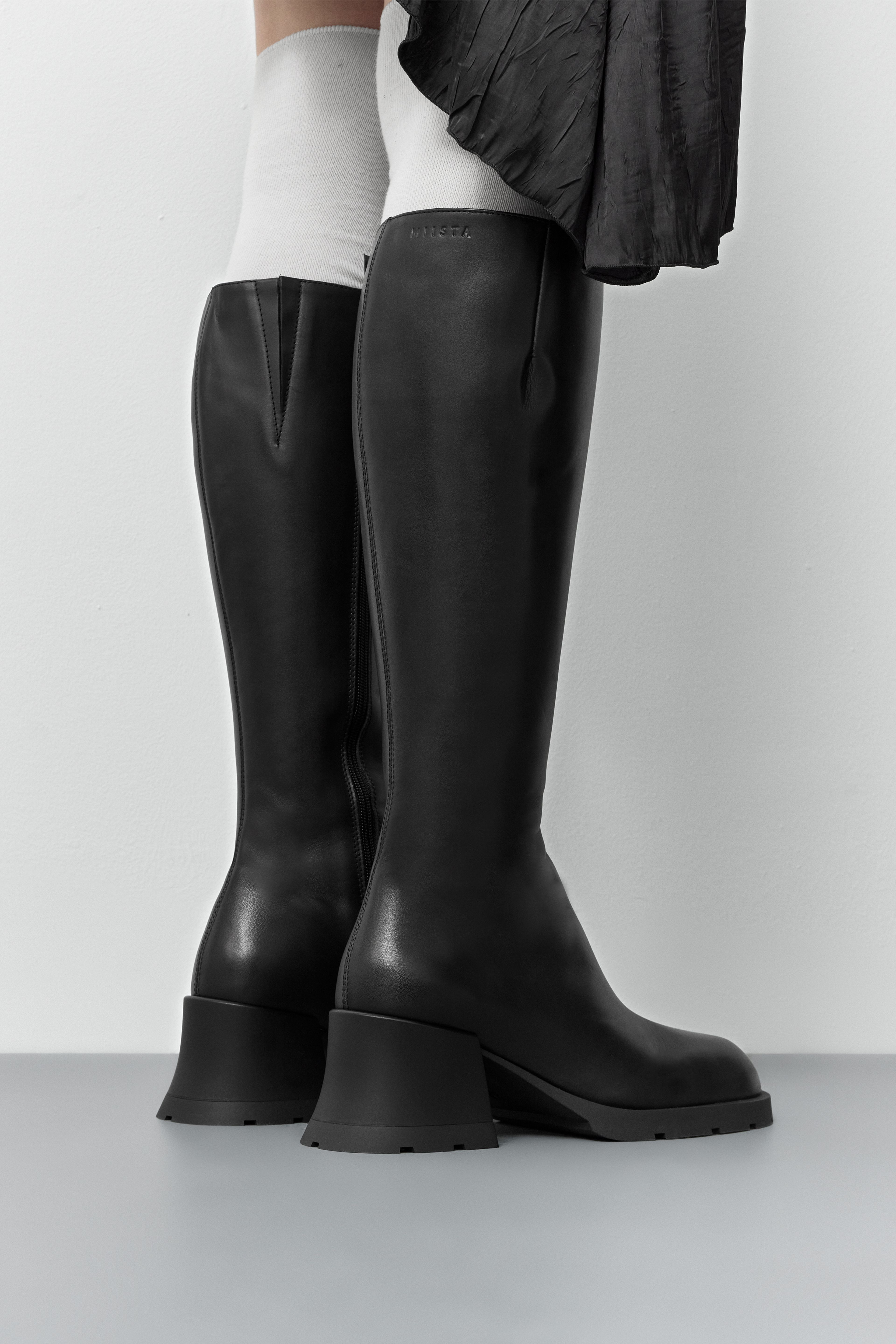 Nadine Black Tall Boots | Miista | Designed & Handmade in Europe