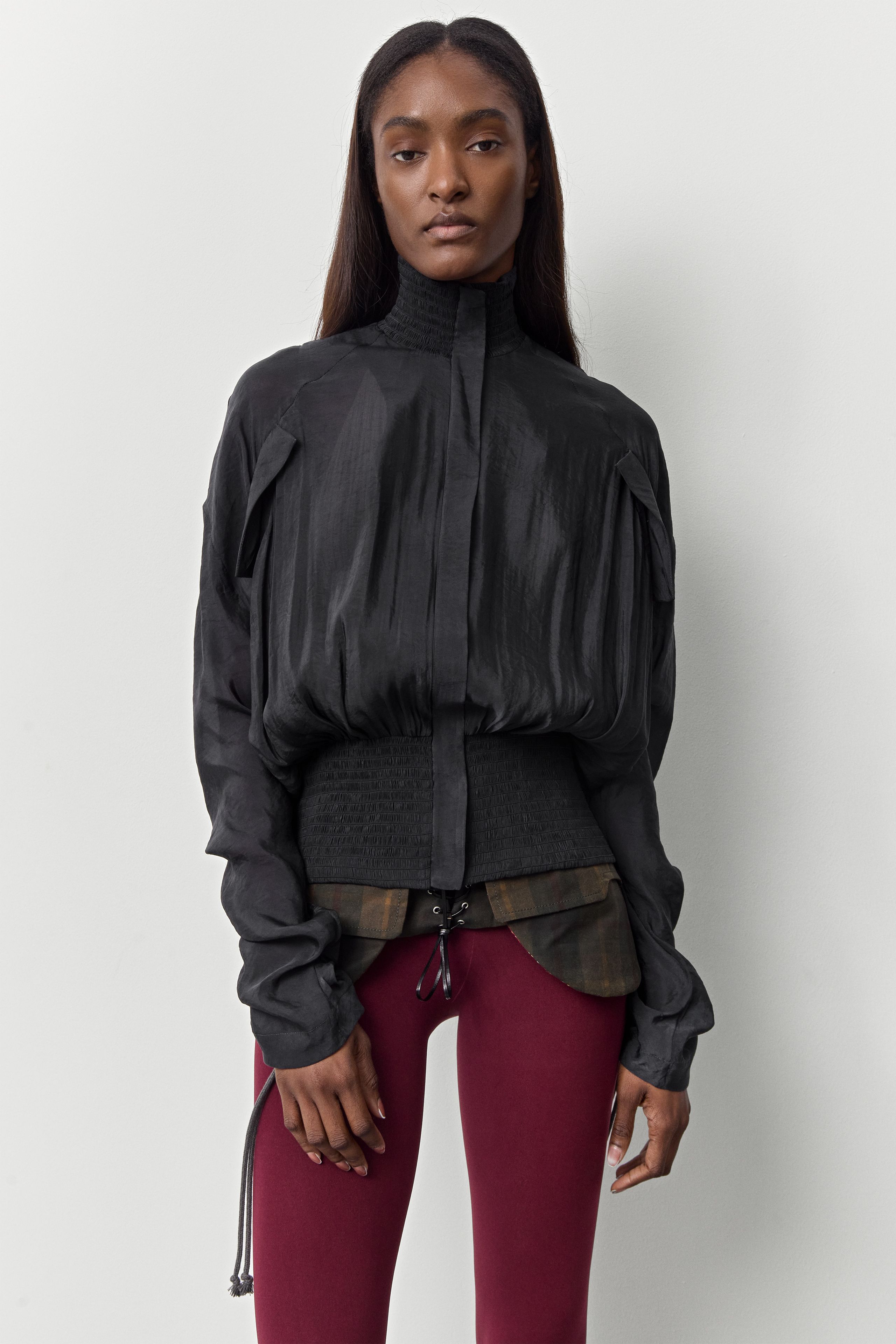 Mylla Jacket - Washed Black Satin | Miista