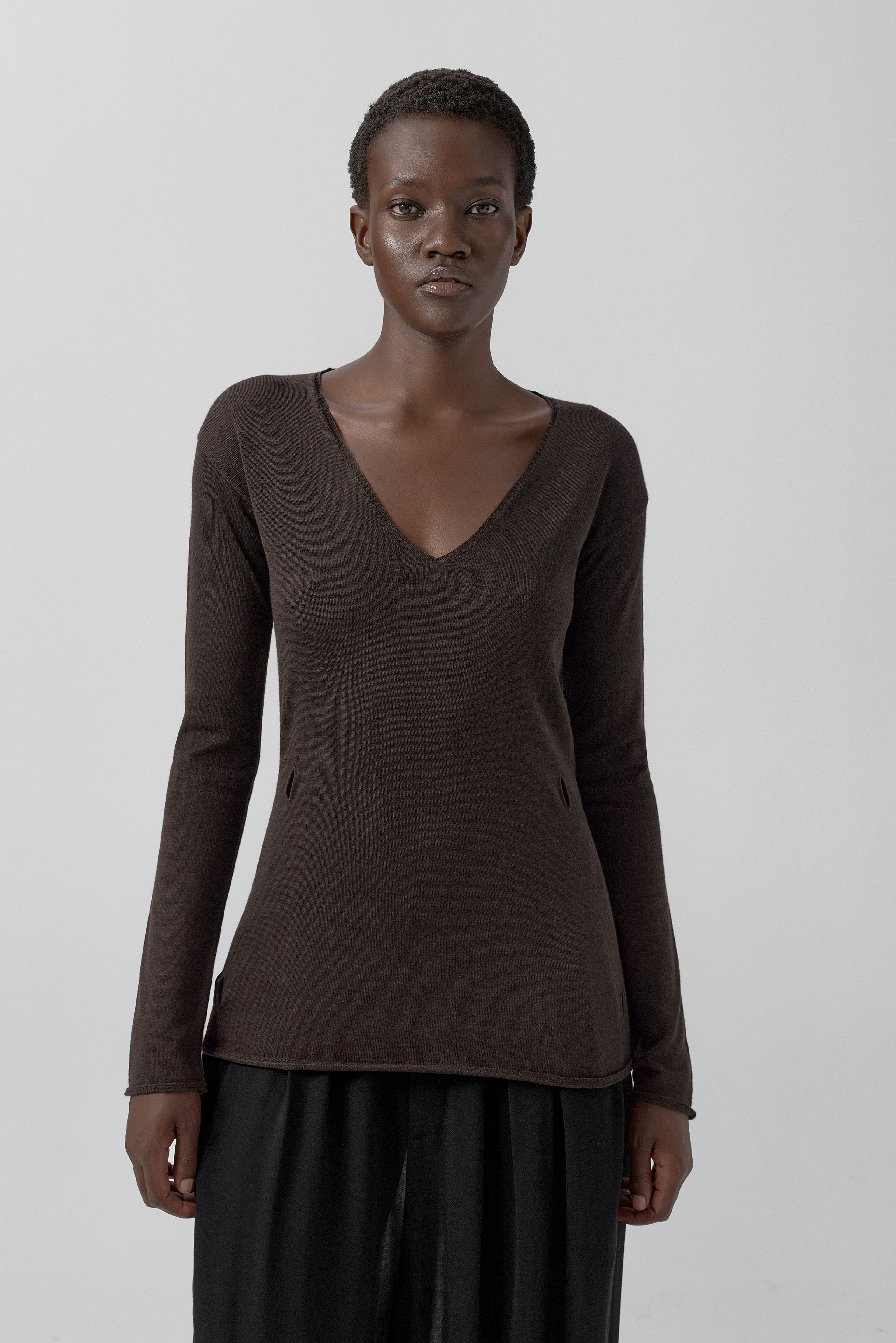 Yoko Jumper - Brown Extra Fine Merino Knit | Miista | Designed & Handmade in Europe
