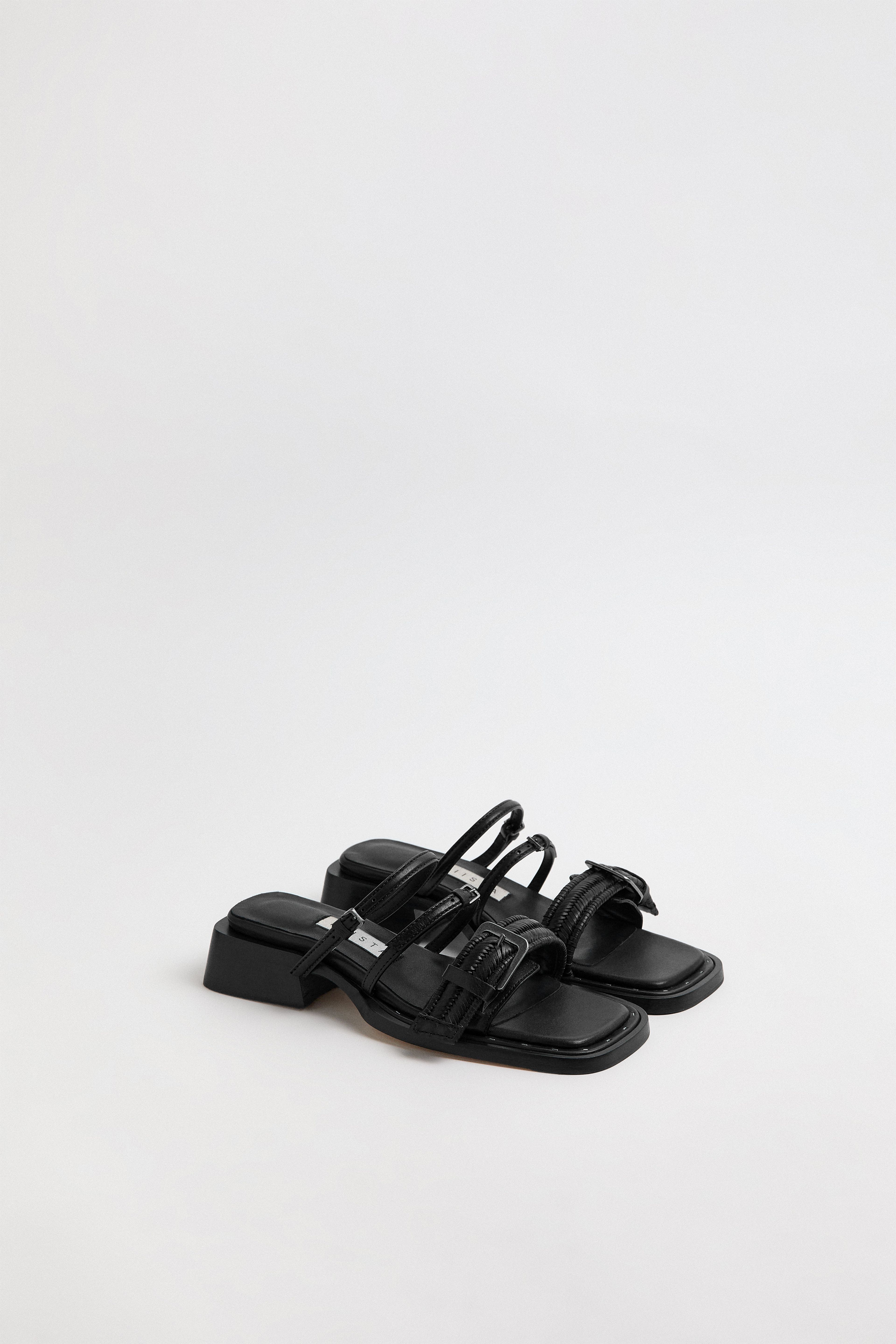 Nayah Black Buckled Sandals | Miista | Designed & Handmade in Europe
