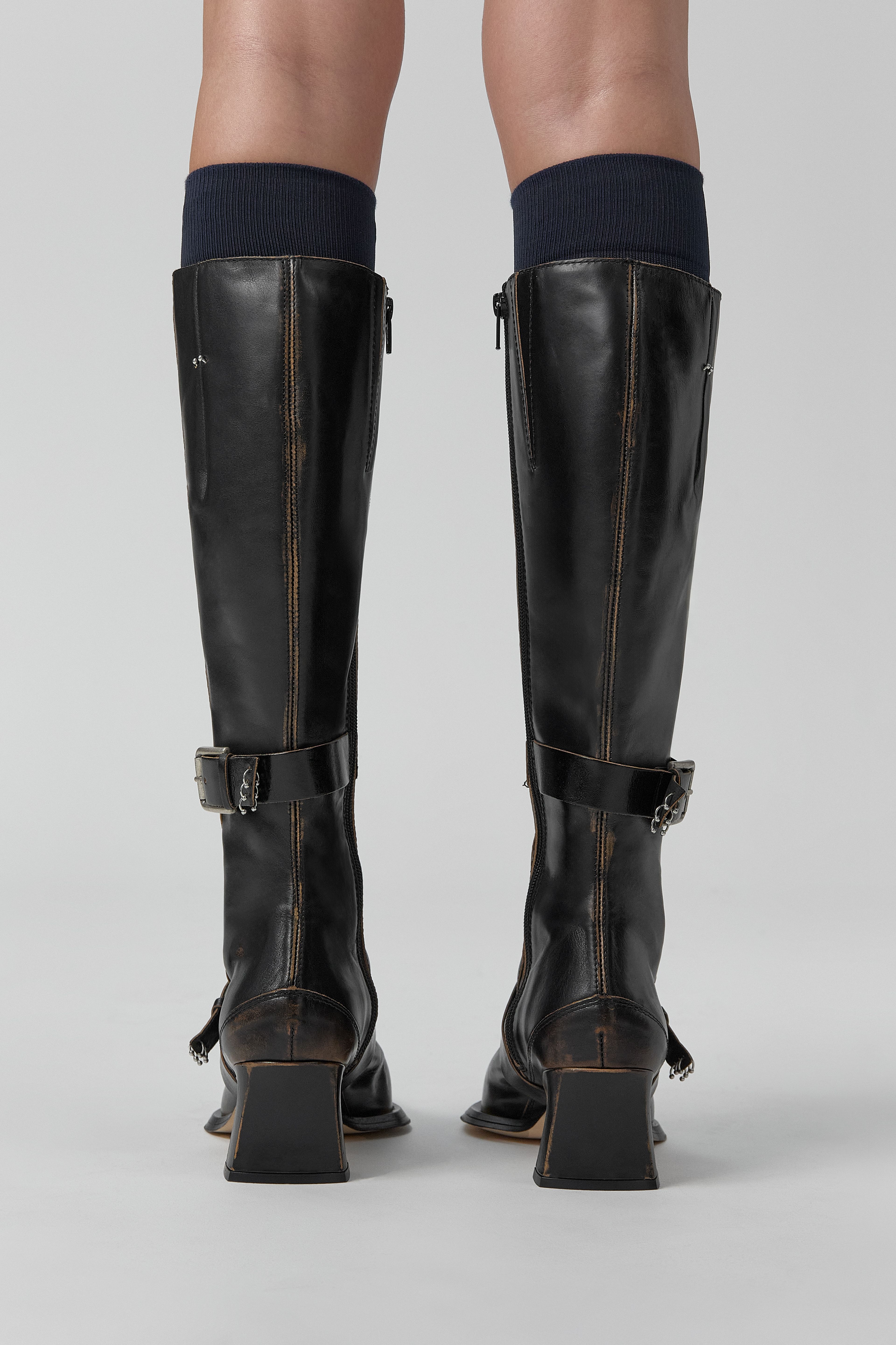 Eliya Boots - Brown Brush Off Leather | Miista | Designed & Handmade in Europe