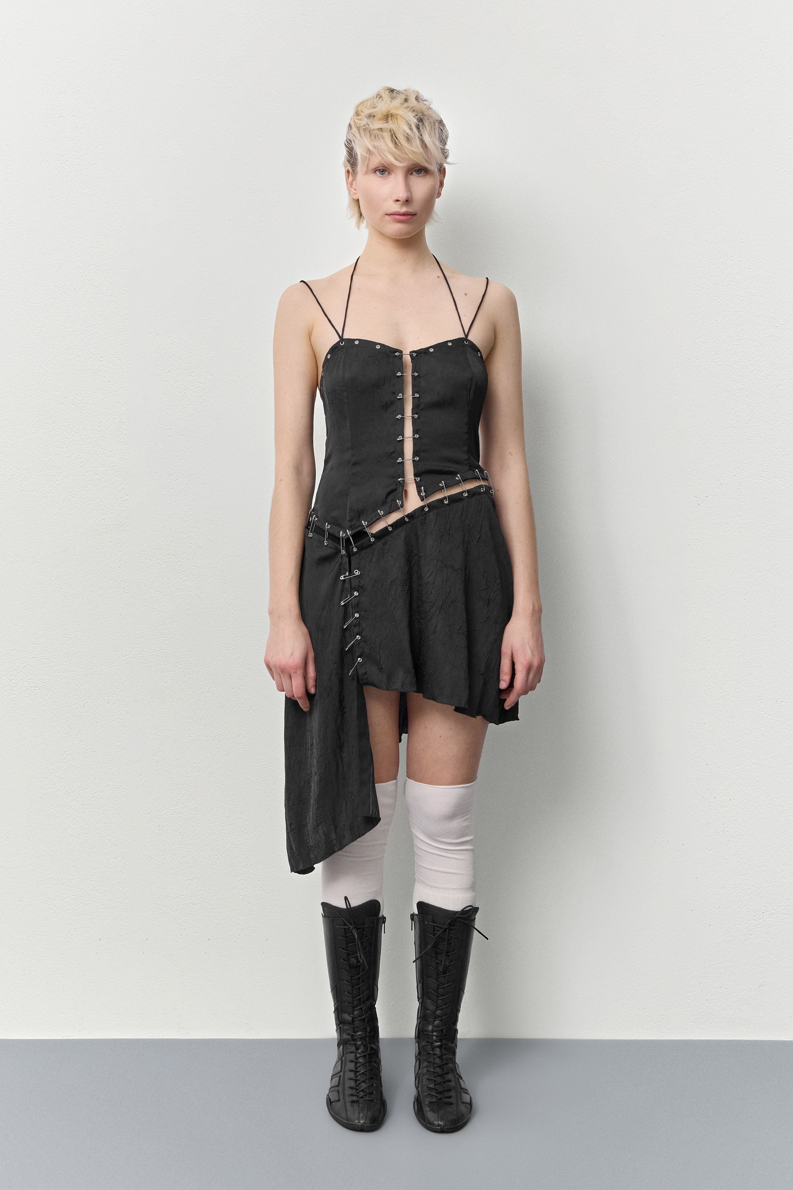 long black lace dress Shona Joy Jamila Lace High Neck Maxi Dress in Black