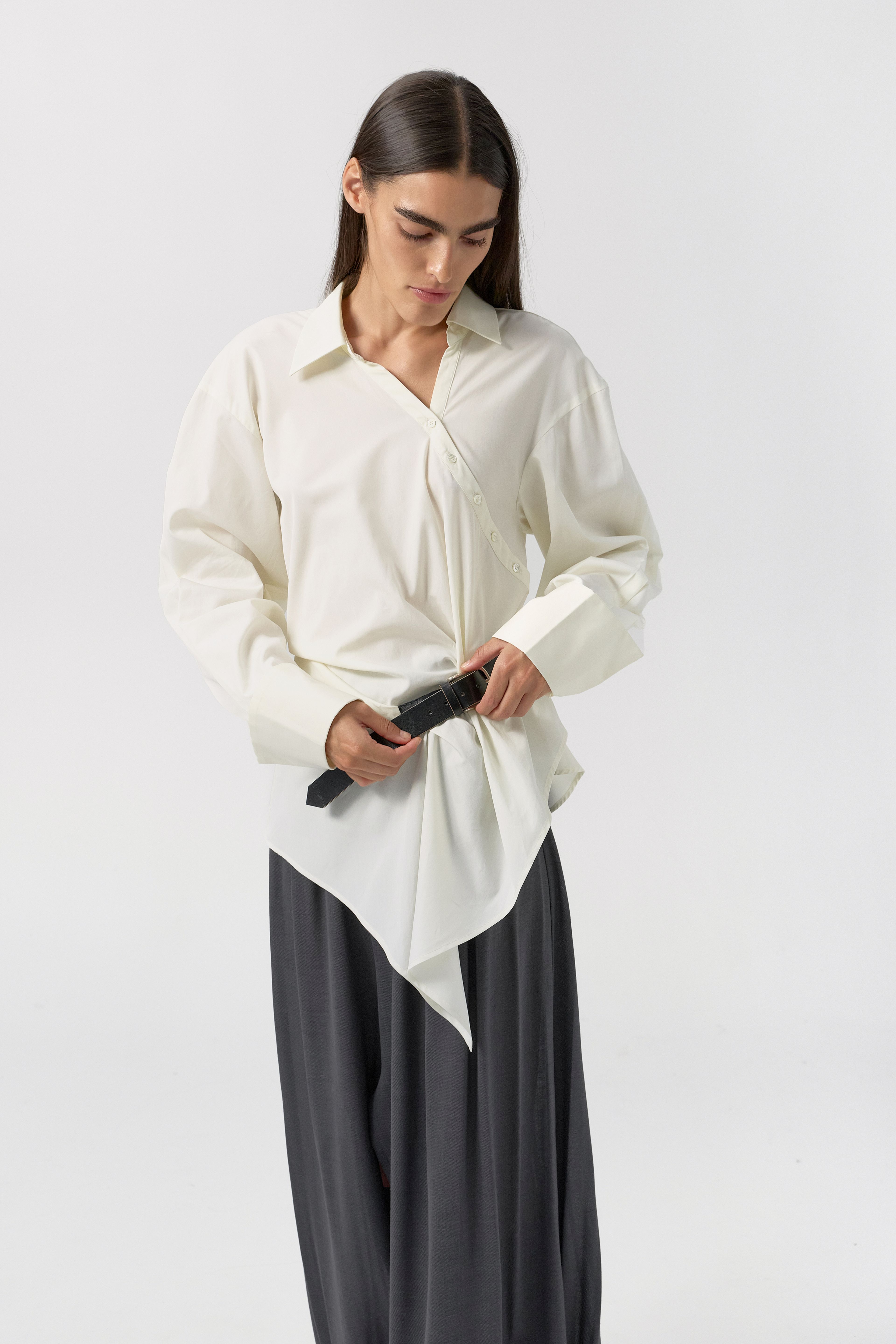 Calle Shirt - Beige Cotton | Miista | Designed & Handmade in Europe