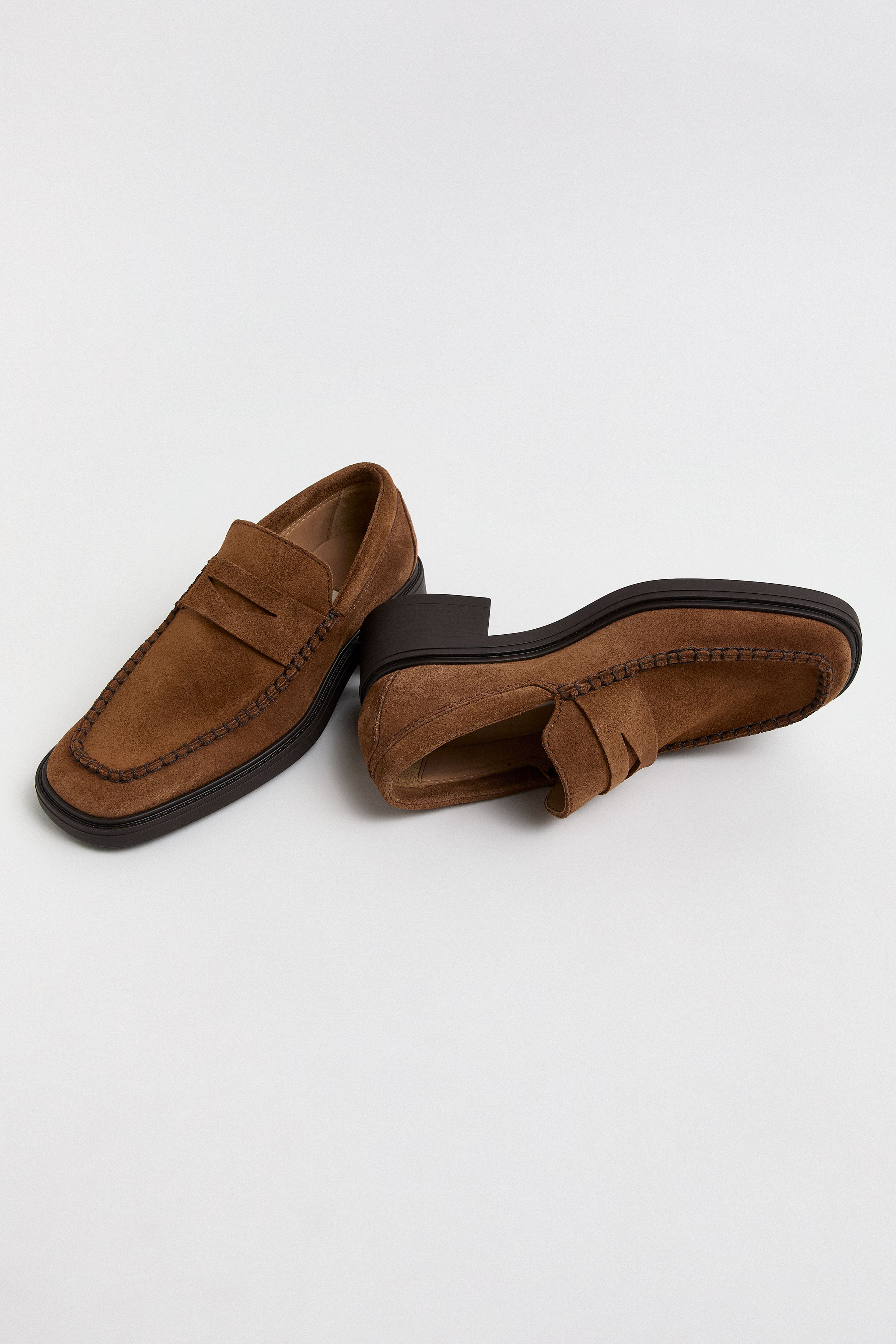 Eralia Suede Tan Penny Loafers | Miista | Designed & Handmade in Europe