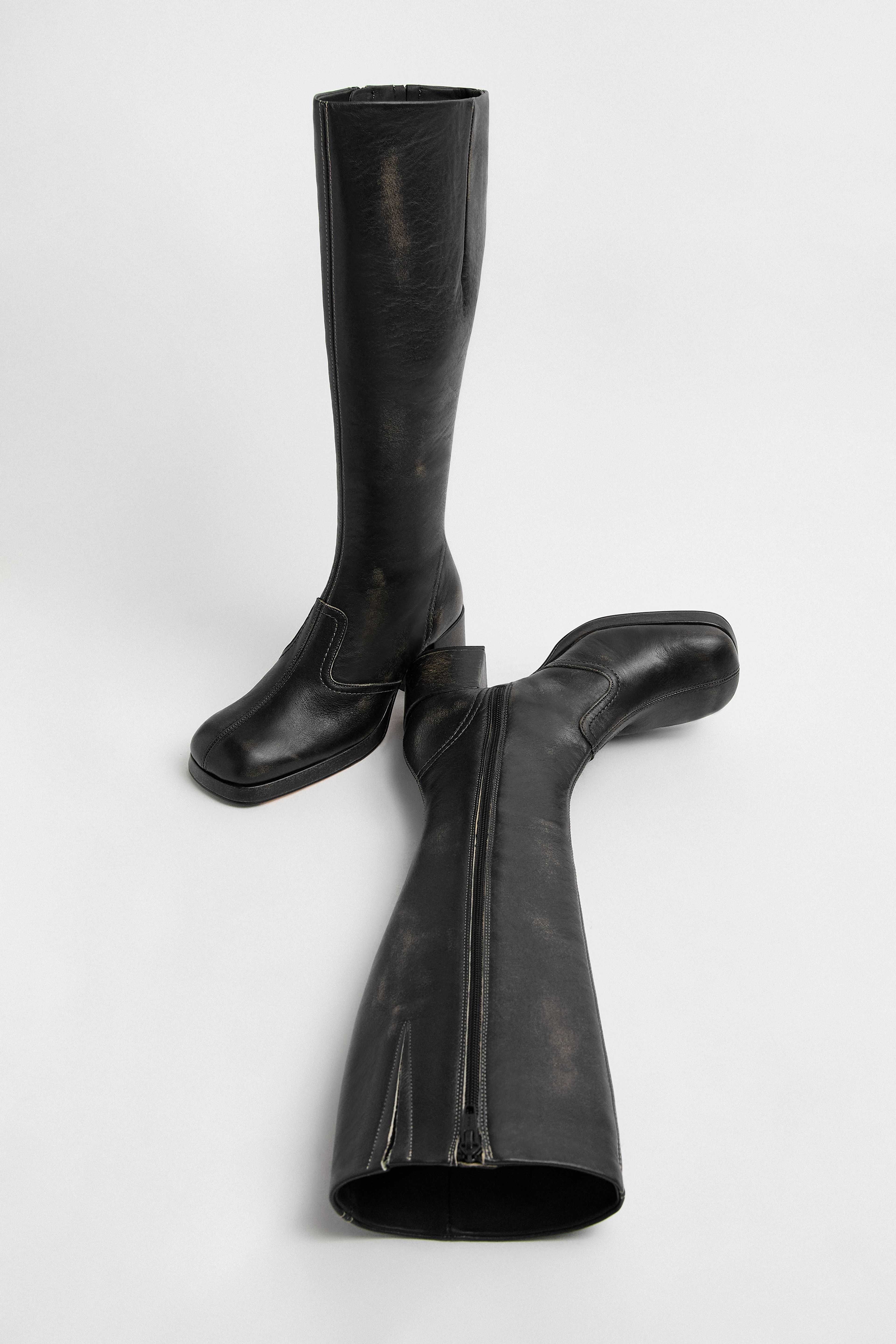 Donna Boots -  Black Brush Off Leather | Miista | Designed & Handmade in Europe