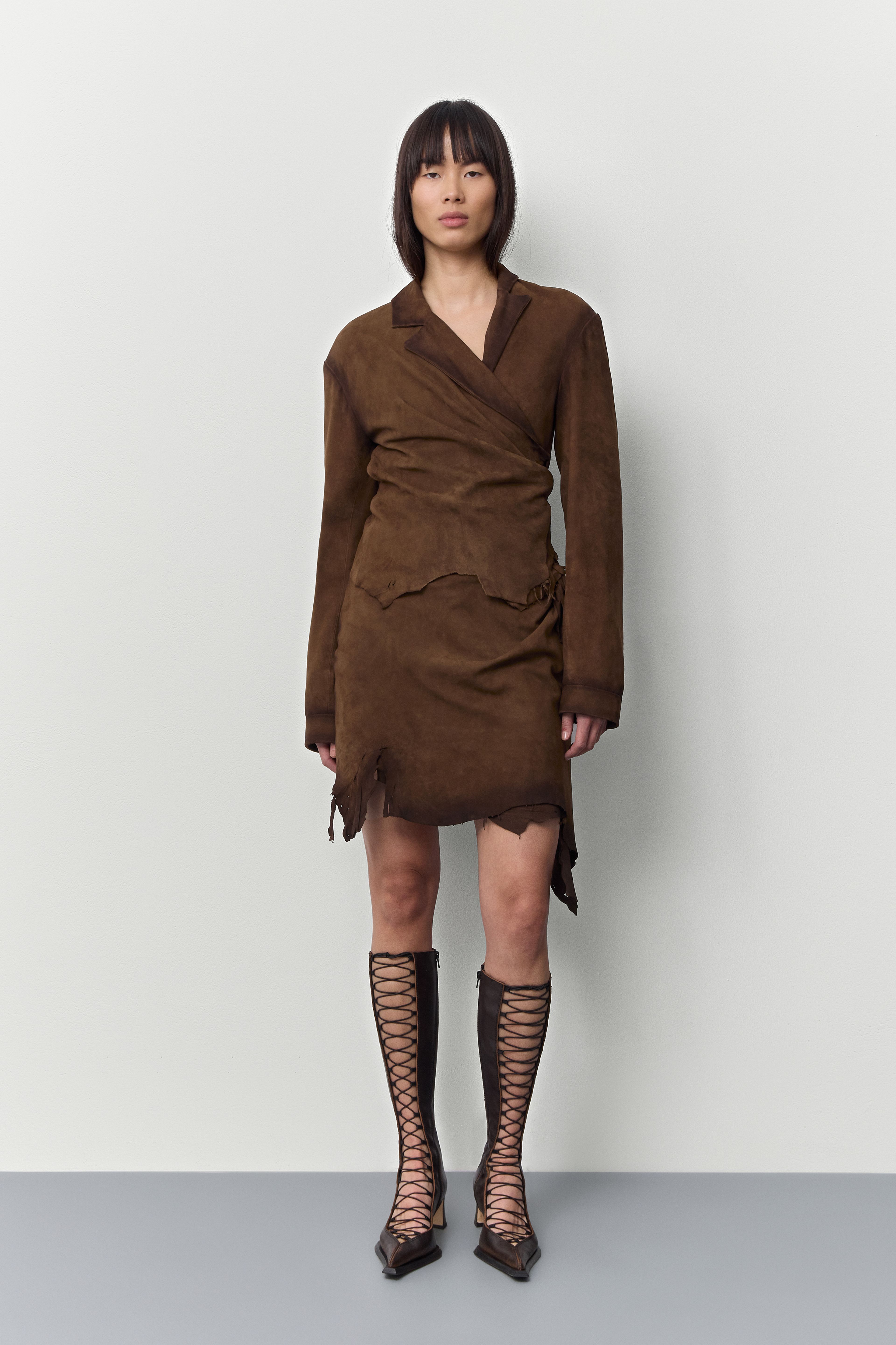 Melinda Brushed Brown Tall Boots | Miista | Designed & Handmade in Europe