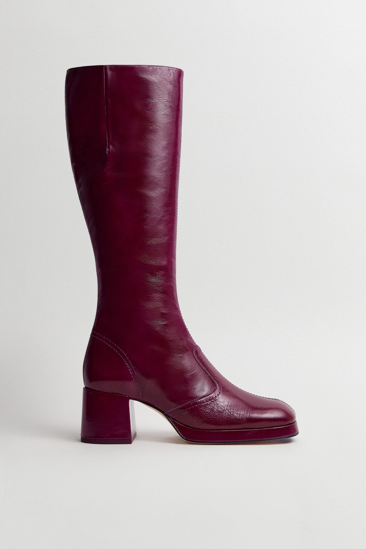 Donna Boots - Prugna Crinkle Leather
