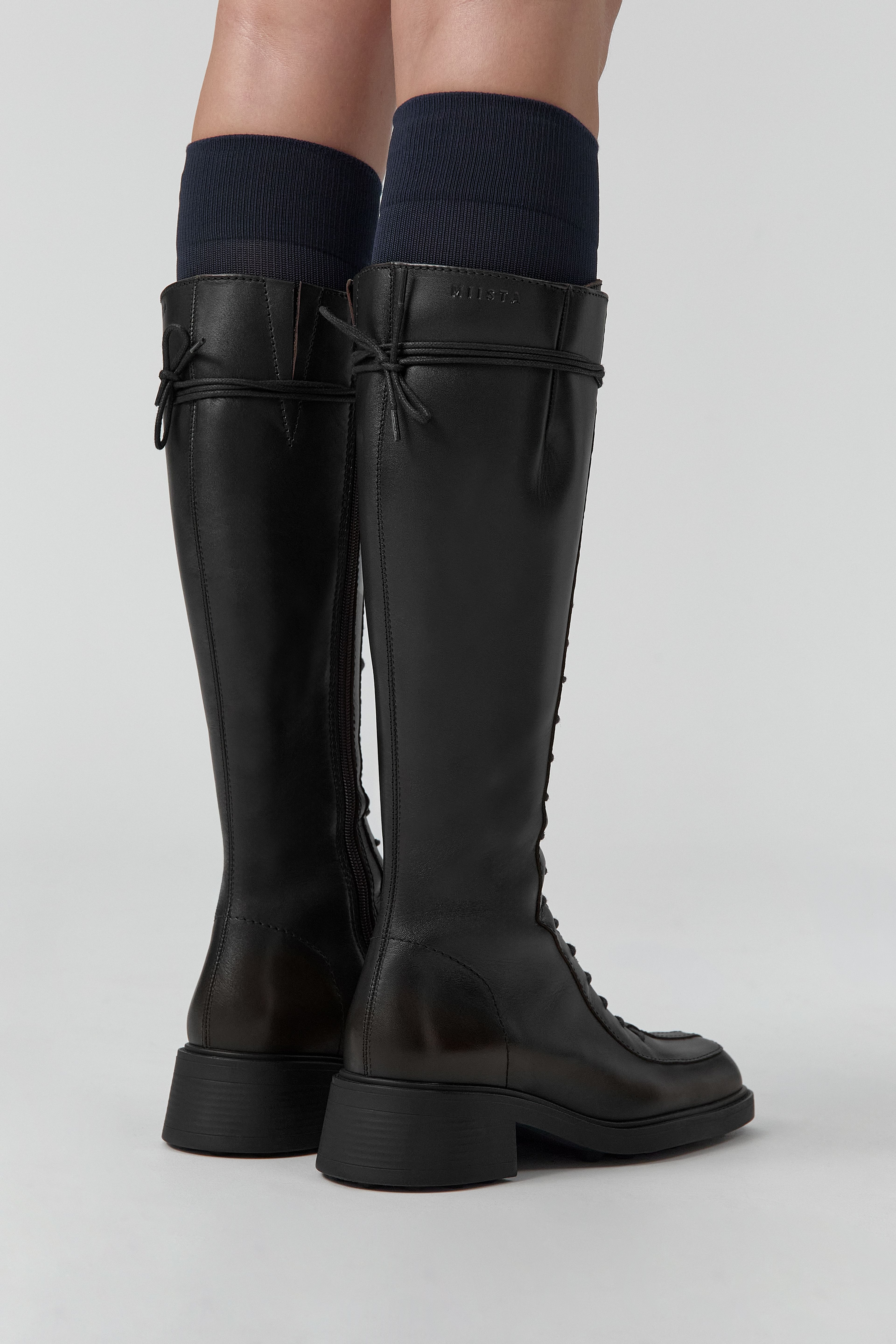 Sabryna Boots - Brown Grey Brush Off Leather | Miista | Designed & Handmade in Europe