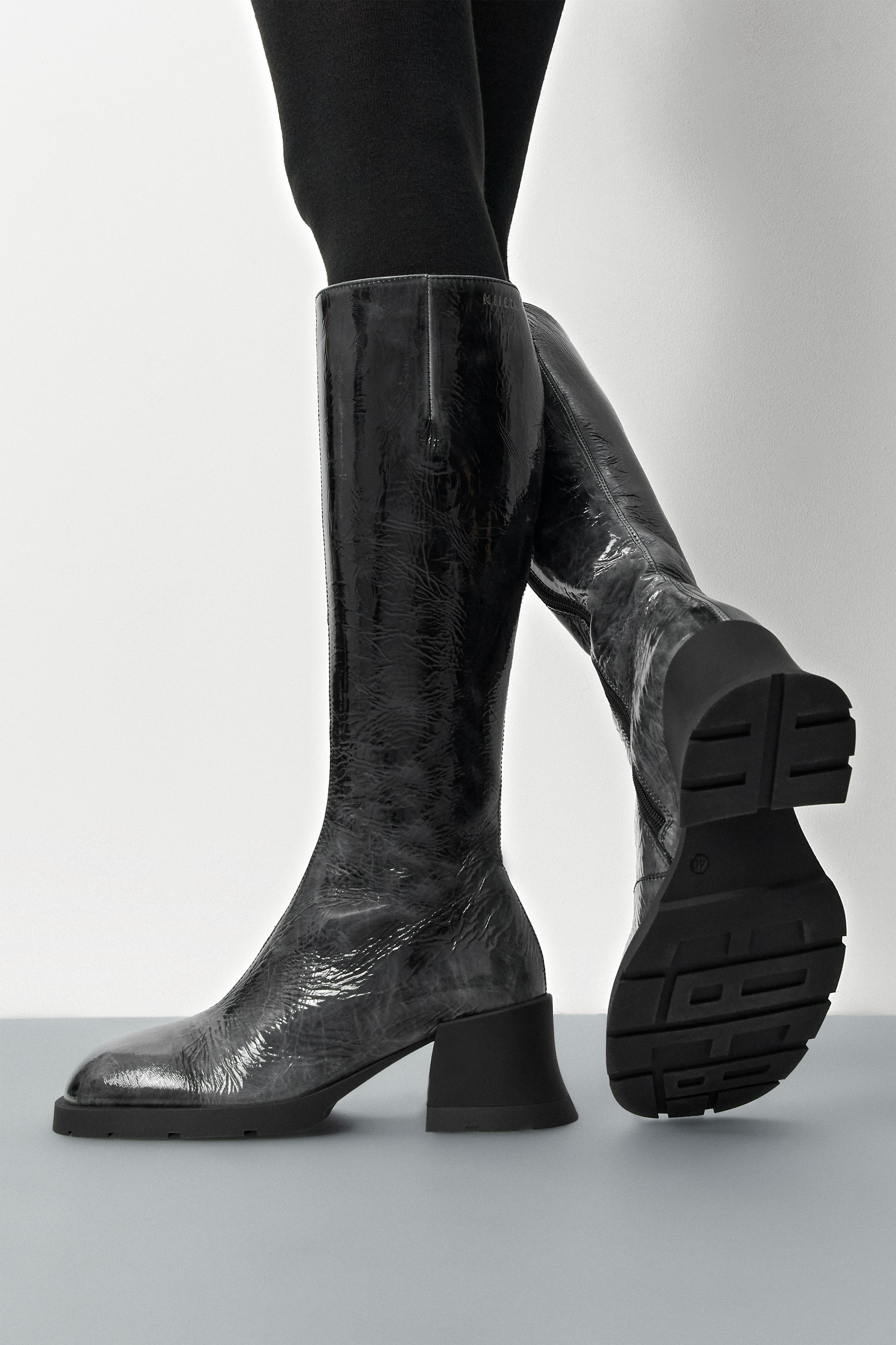 Nadine Grey Black Tall Boots | Miista | Designed & Handmade in Europe