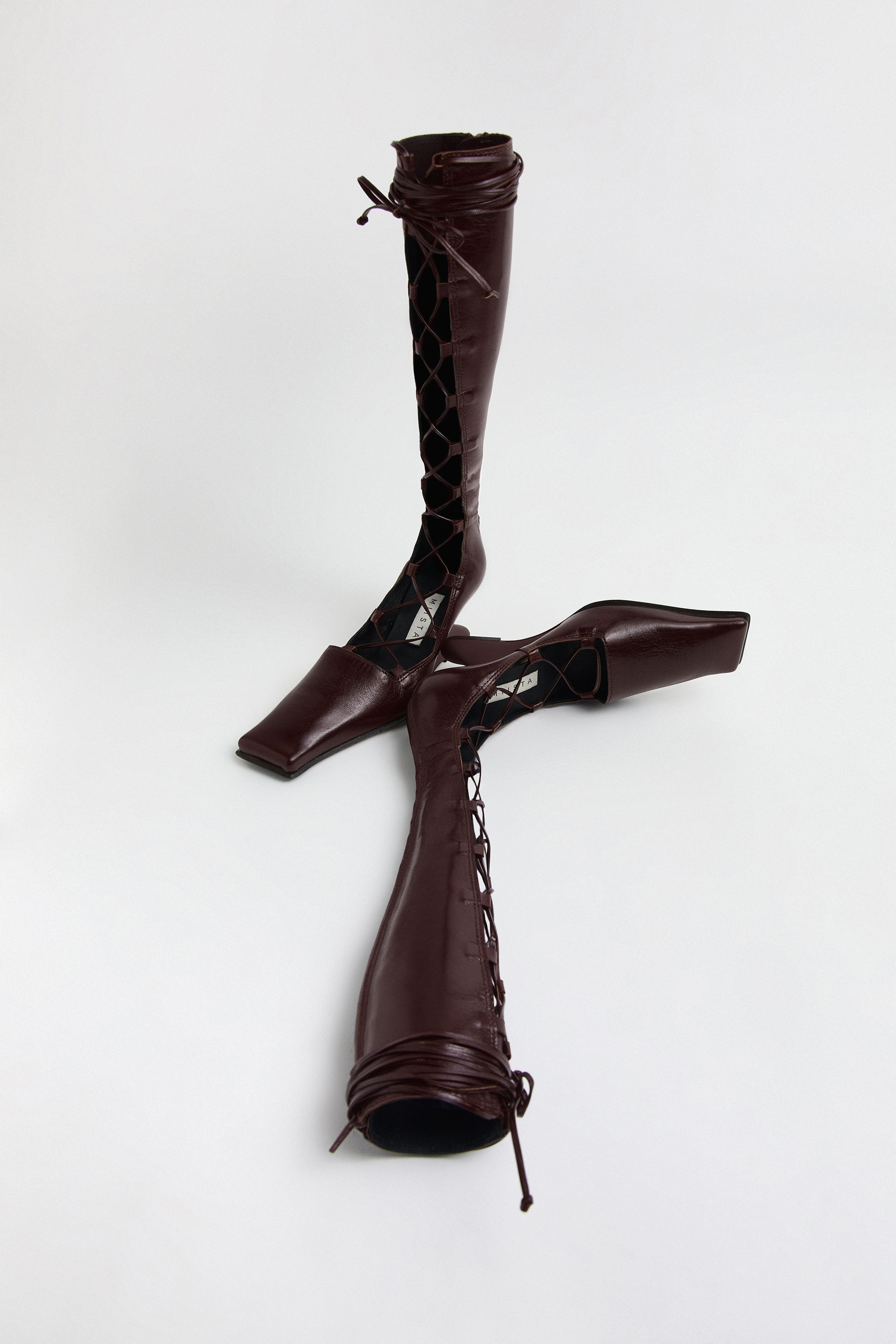 Lena Brown Lace Up Wedge Courts | Miista | Designed & Handmade in Europe