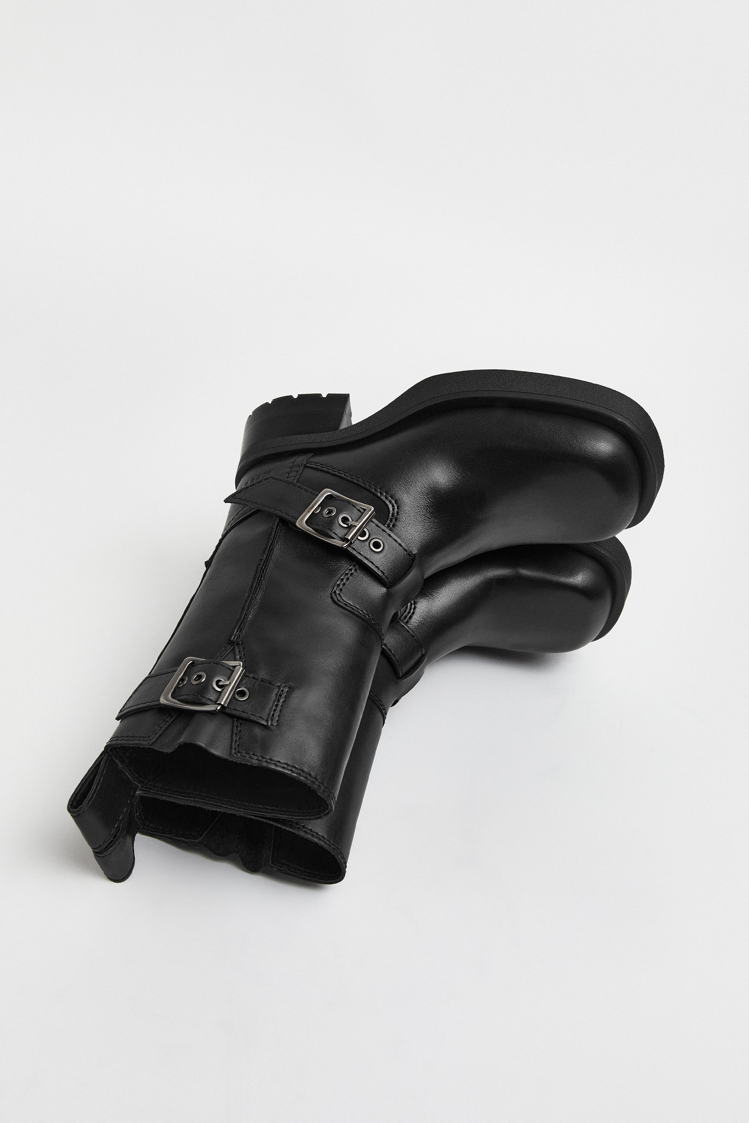 Renate New Black Buckled Ankle Boots | Miista
