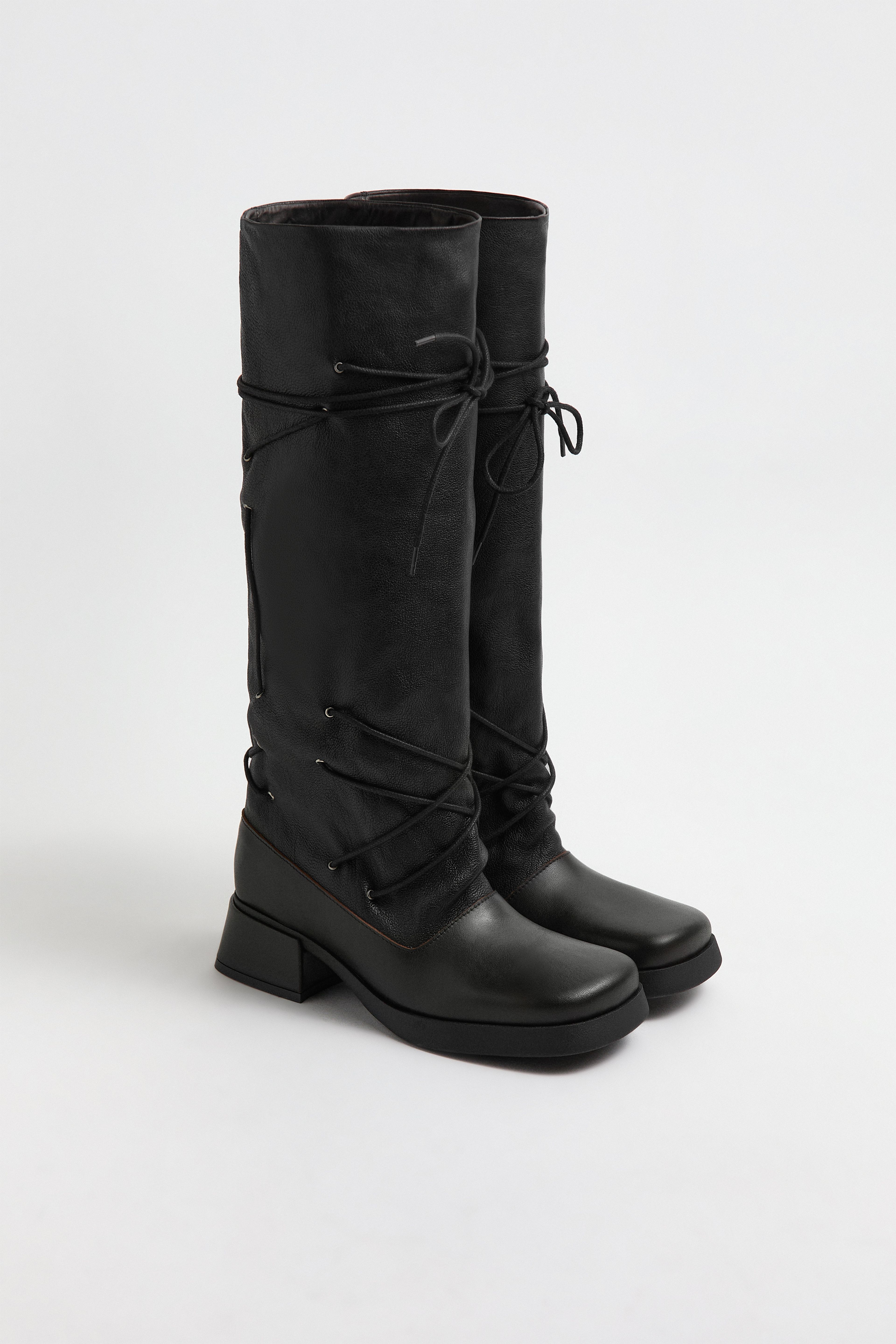 Alida Boots - Black Leather| Miista | Designed & Handmade in Europe