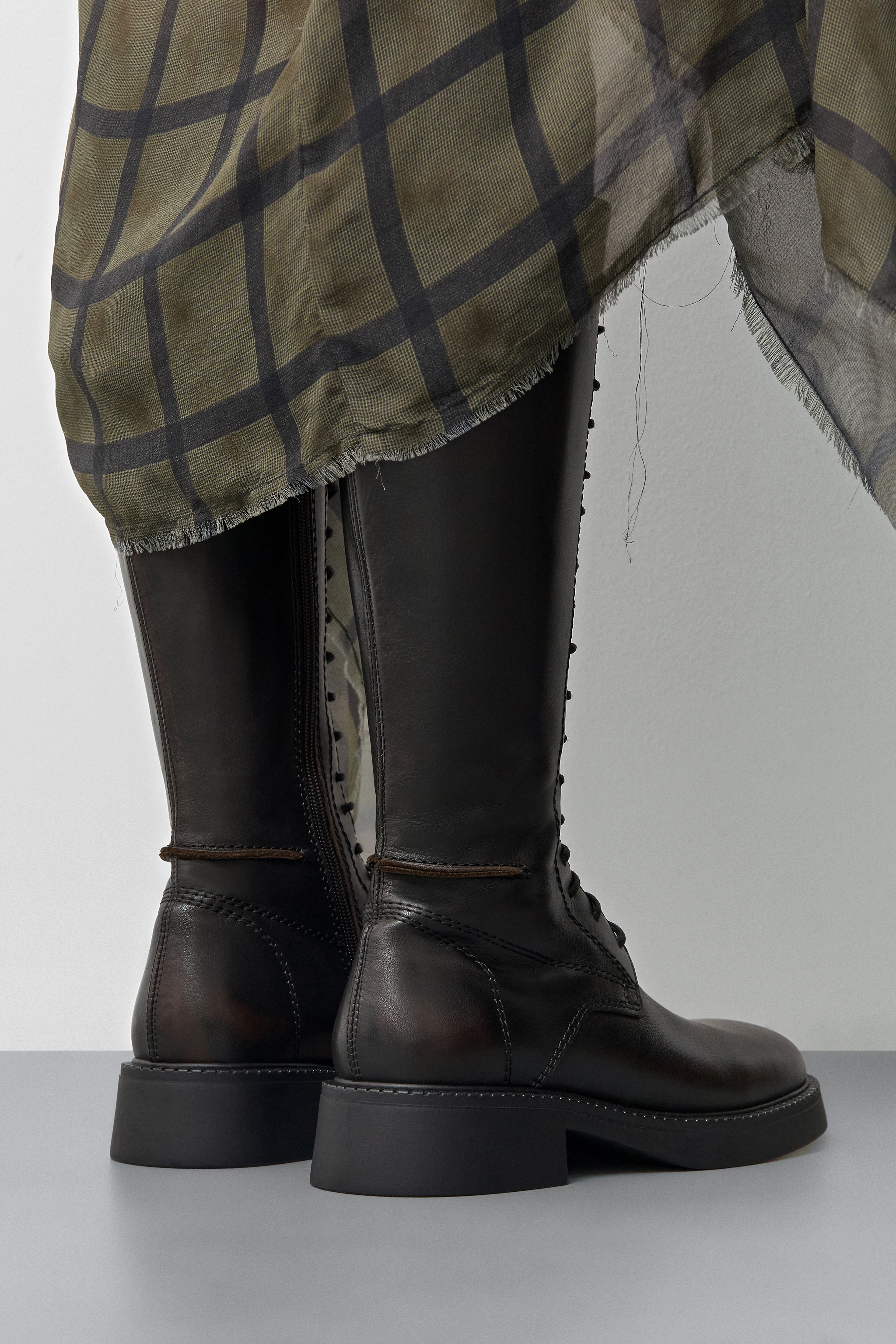 Abrama Brushed Brown Tall Boots | Miista | Designed & Handmade in Europe