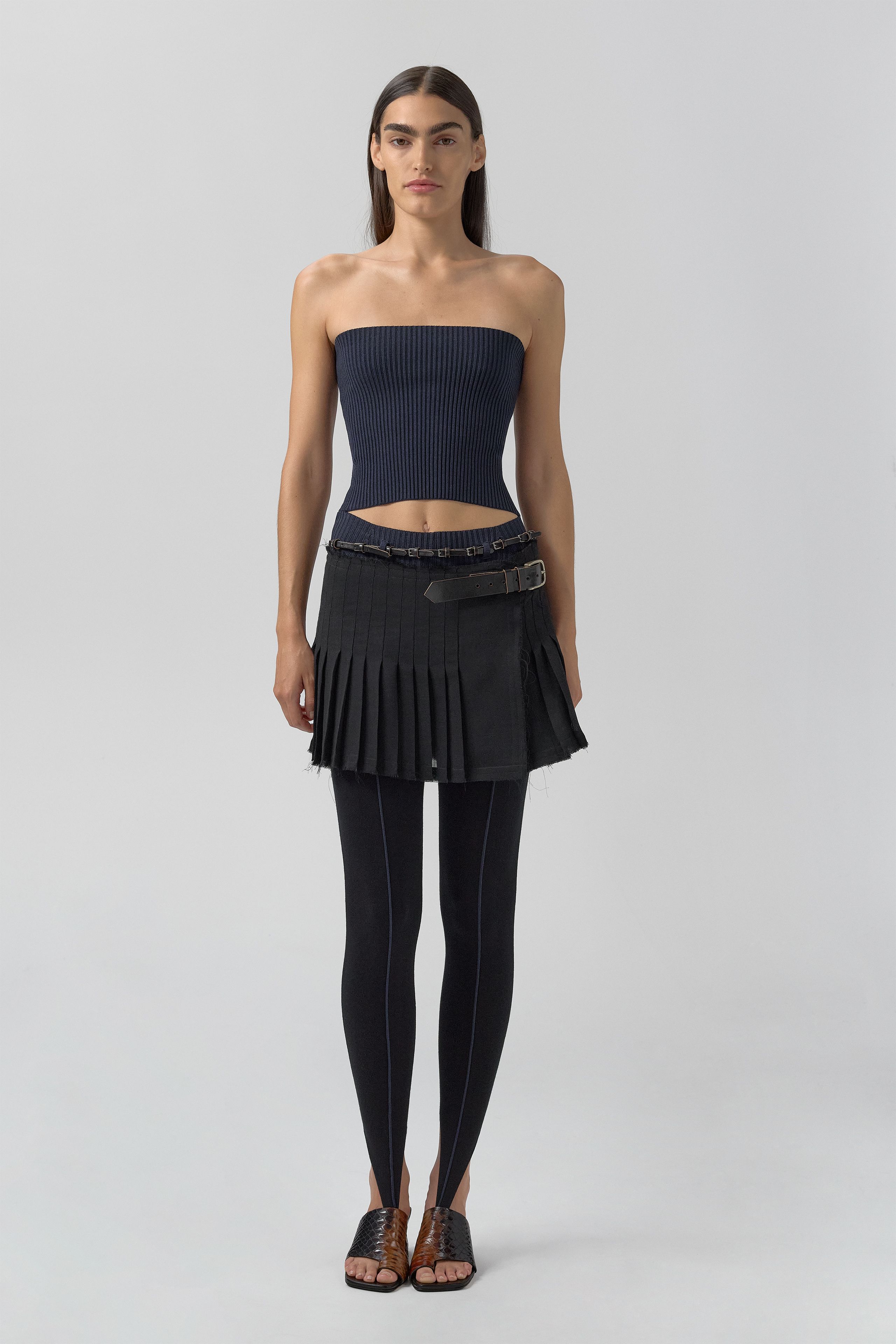 Mary Skirt - Black Pleated Virgin Wool | Miista