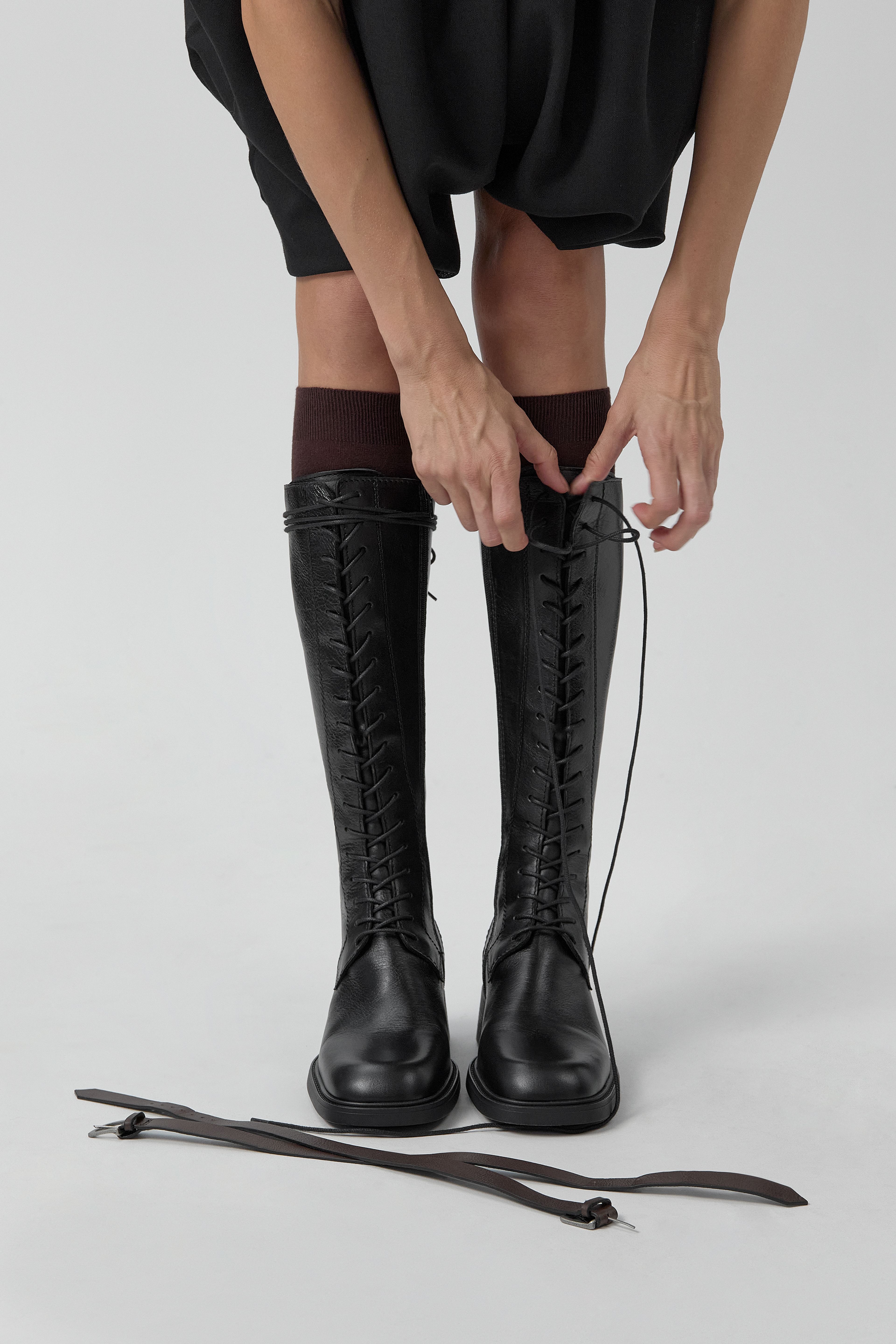 Beatrix Boots - Black Brown Leather| Miista | Designed & Handmade in Europe