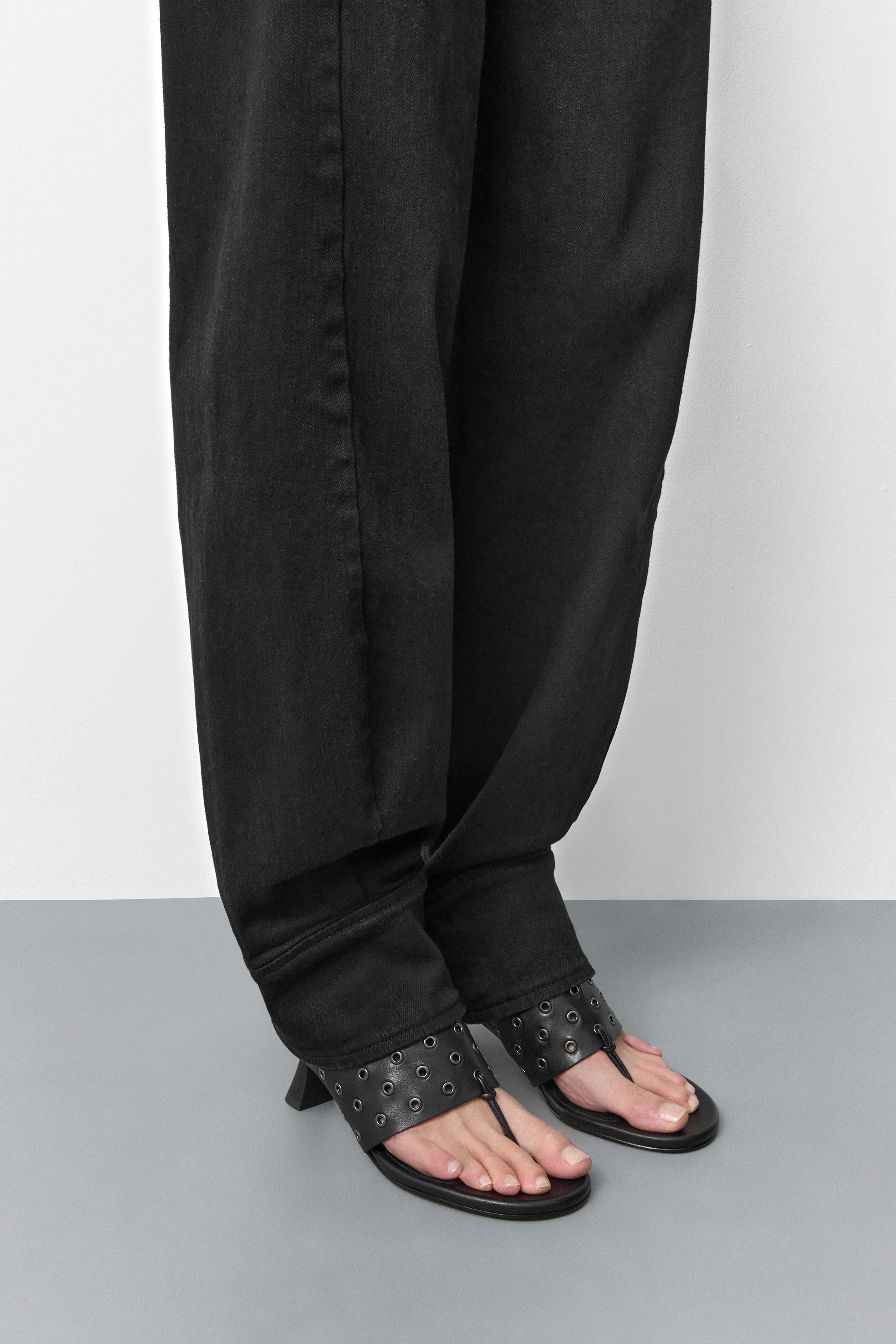 Cedella Black Eyelets Sandals | Miista | Designed & Handmade in Europe