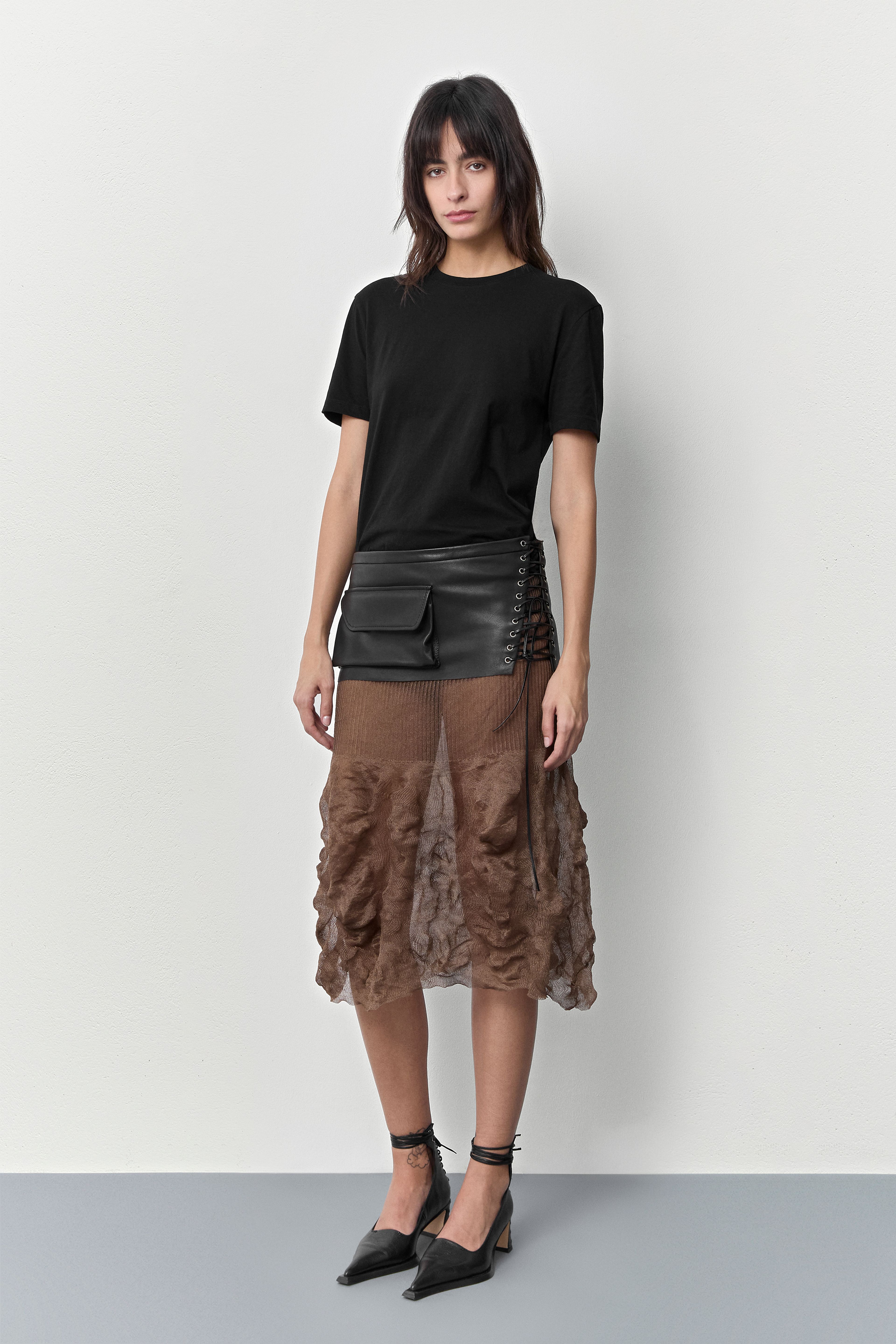 Thate Black Leather Pocket Lace Belt | Miista | Designed & Handmade in Europe