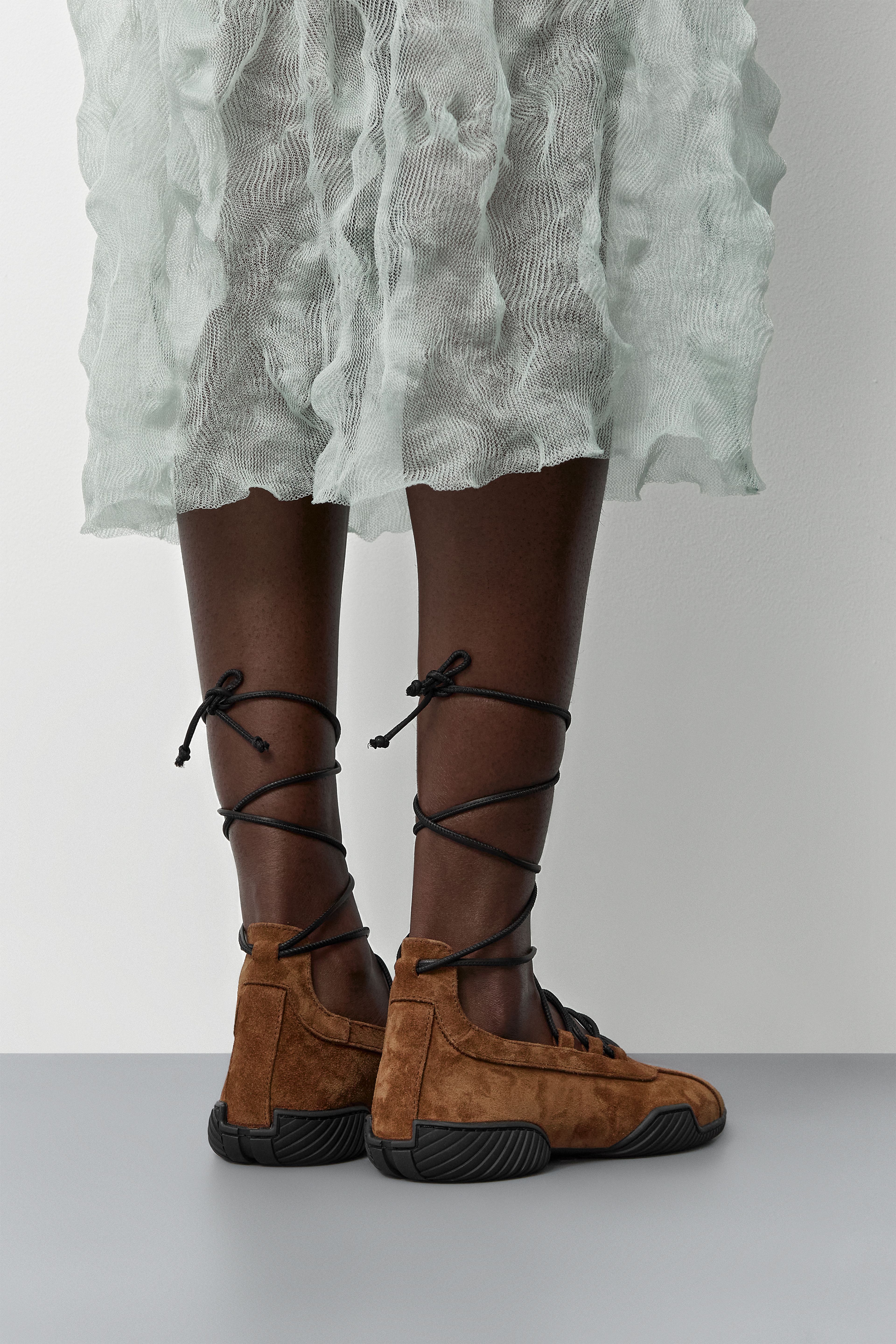 Averie Tan Lace Ballerinas | Miista | Designed & Handmade in Europe