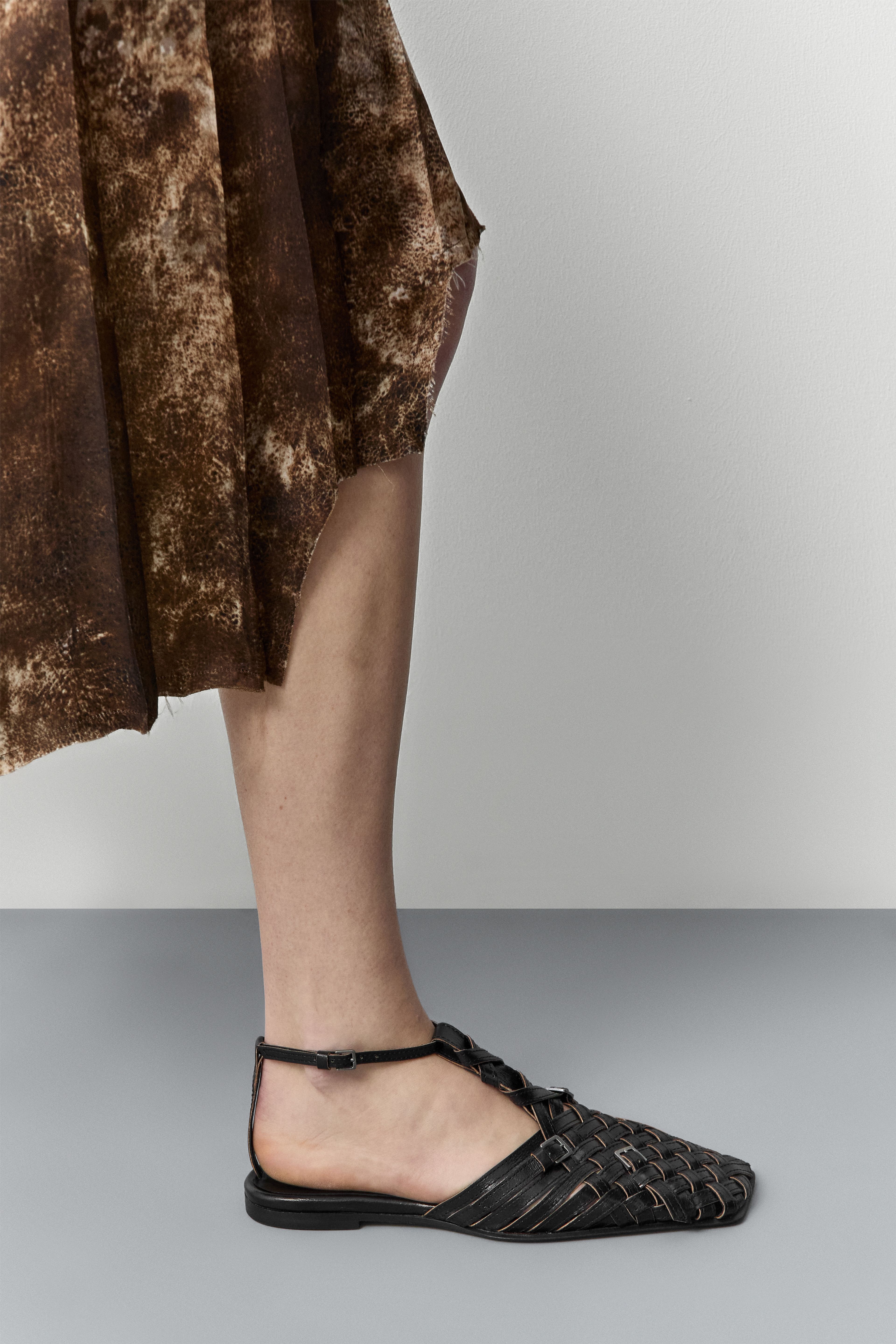 Mayra Black Woven Leather Sandals | Miista | Designed & Handmade in Europe