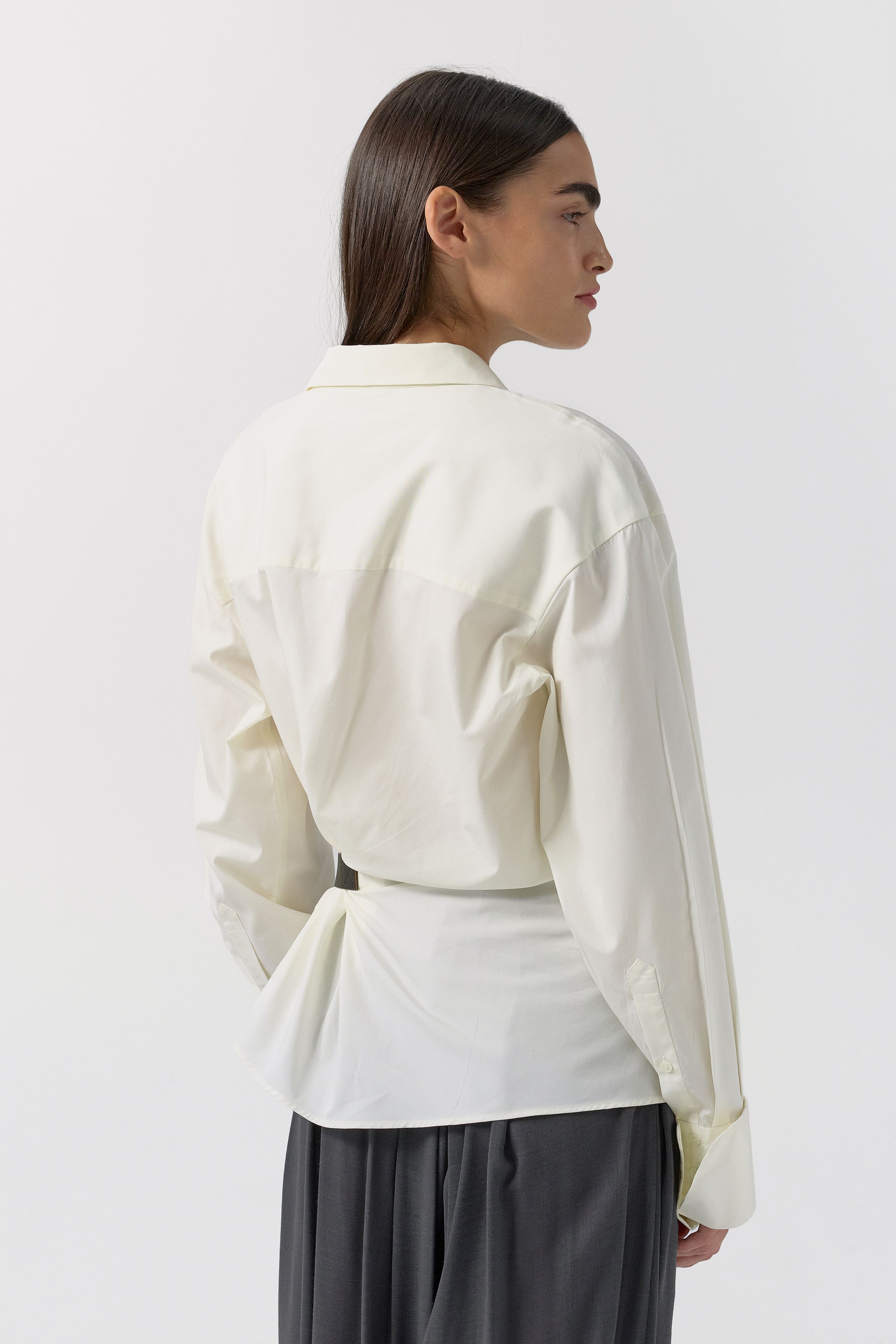 Calle Shirt - Beige Cotton | Miista | Designed & Handmade in Europe